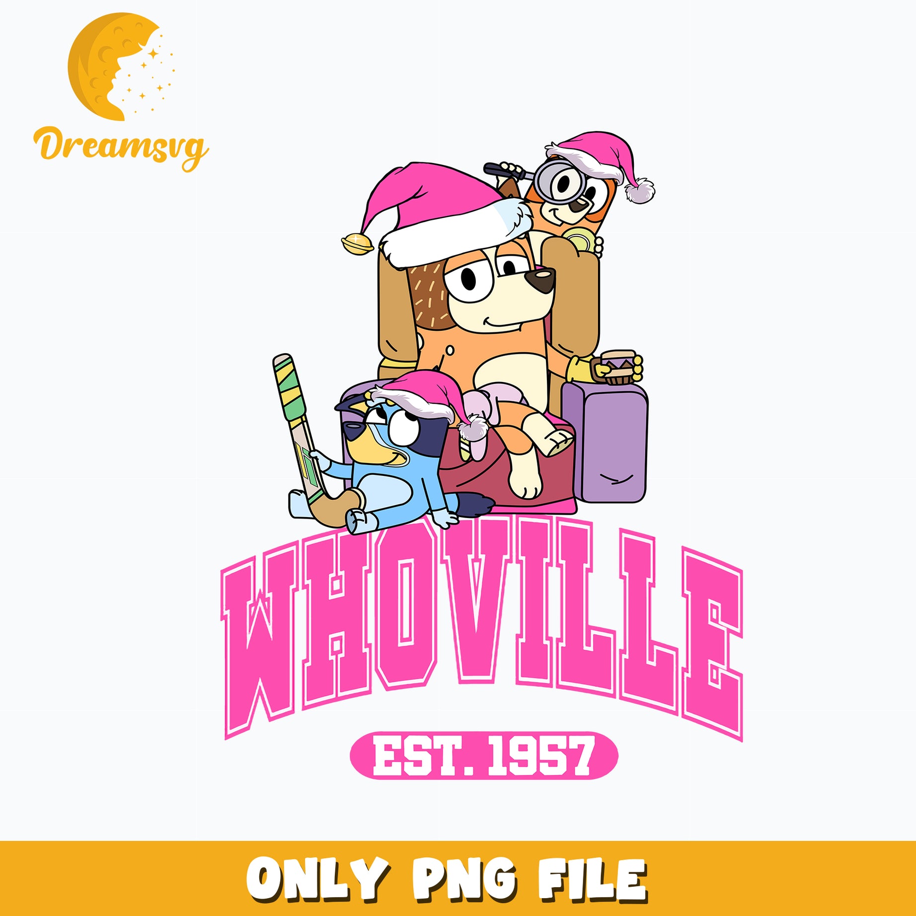 Whoville EST 1975 bluey christmas png.