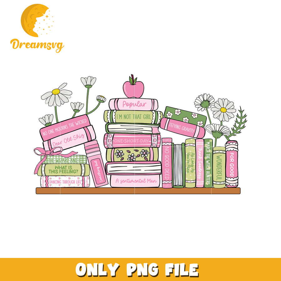 Wicked Book Floral png, glinda aesthetic png, wicked glam png