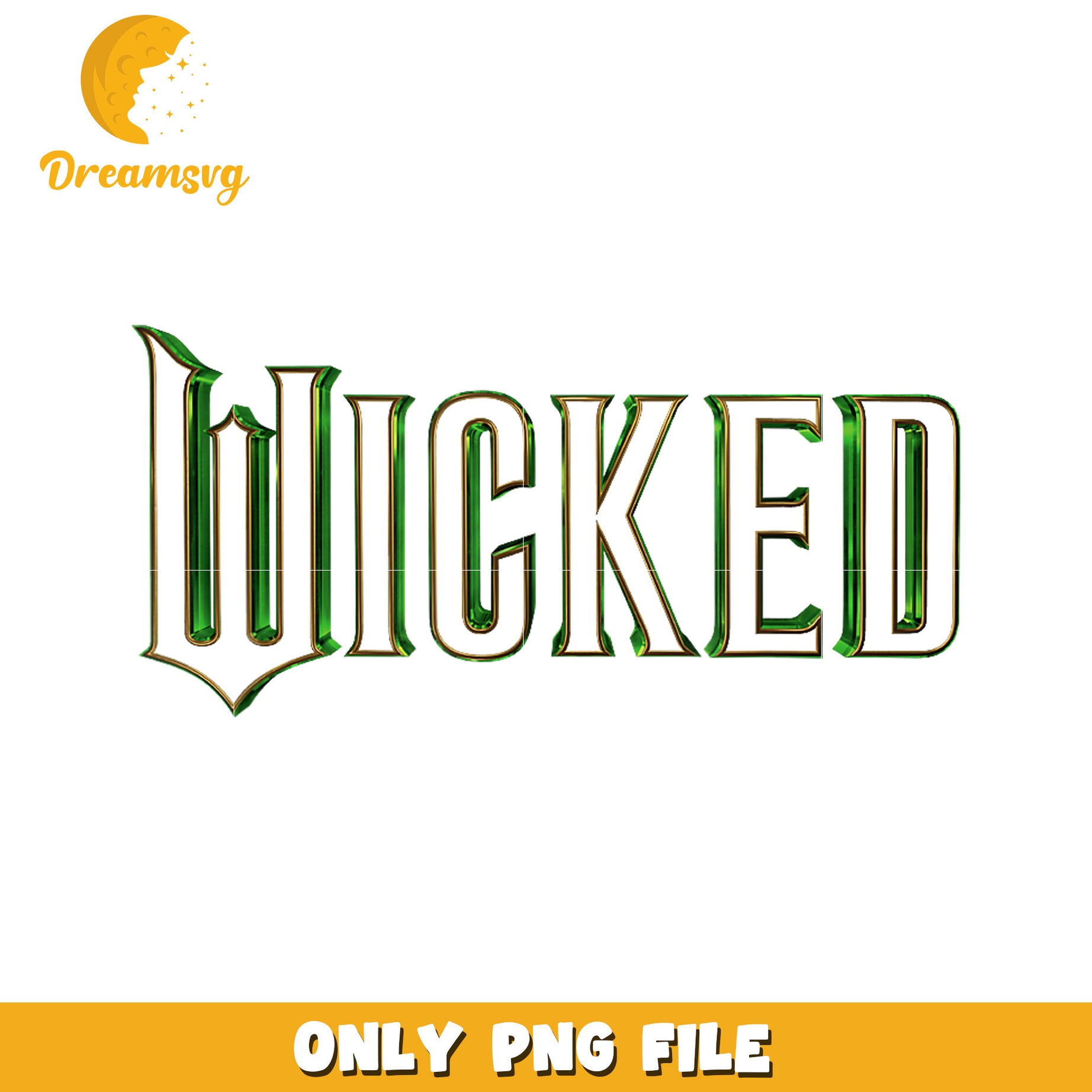 Wicked Green Glow Silhouette Title png, wicked​ characters png, wicked 2​ png