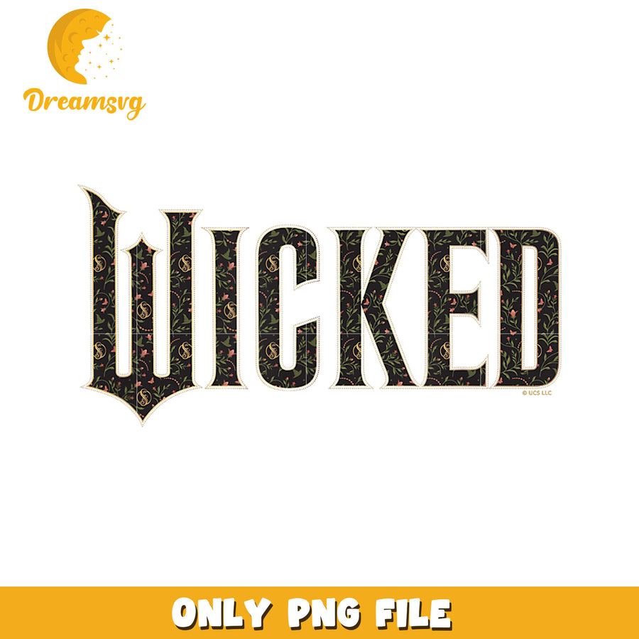 Wicked Movie Floral Logo png, wicked​ 2024 png, wicked emerald city png