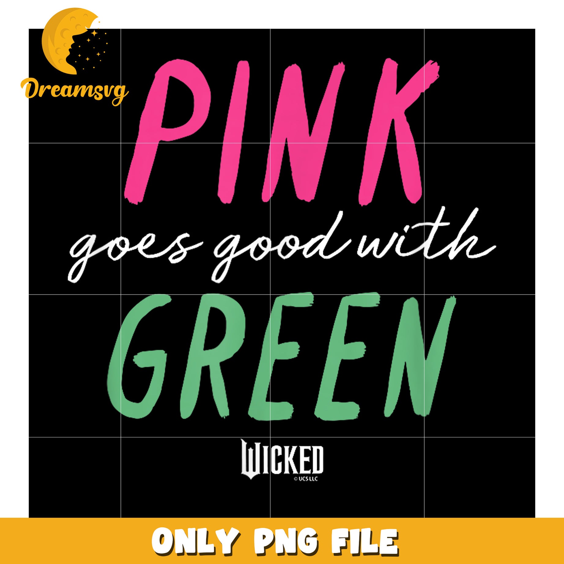 Wicked Pink Goes Good With Green png, wicked era png, emerald spell png