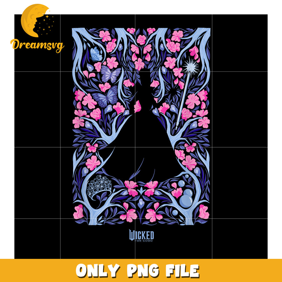 Wicked_ For Good Glinda Floral Grace png, wicked​ movies png, wicked​ png