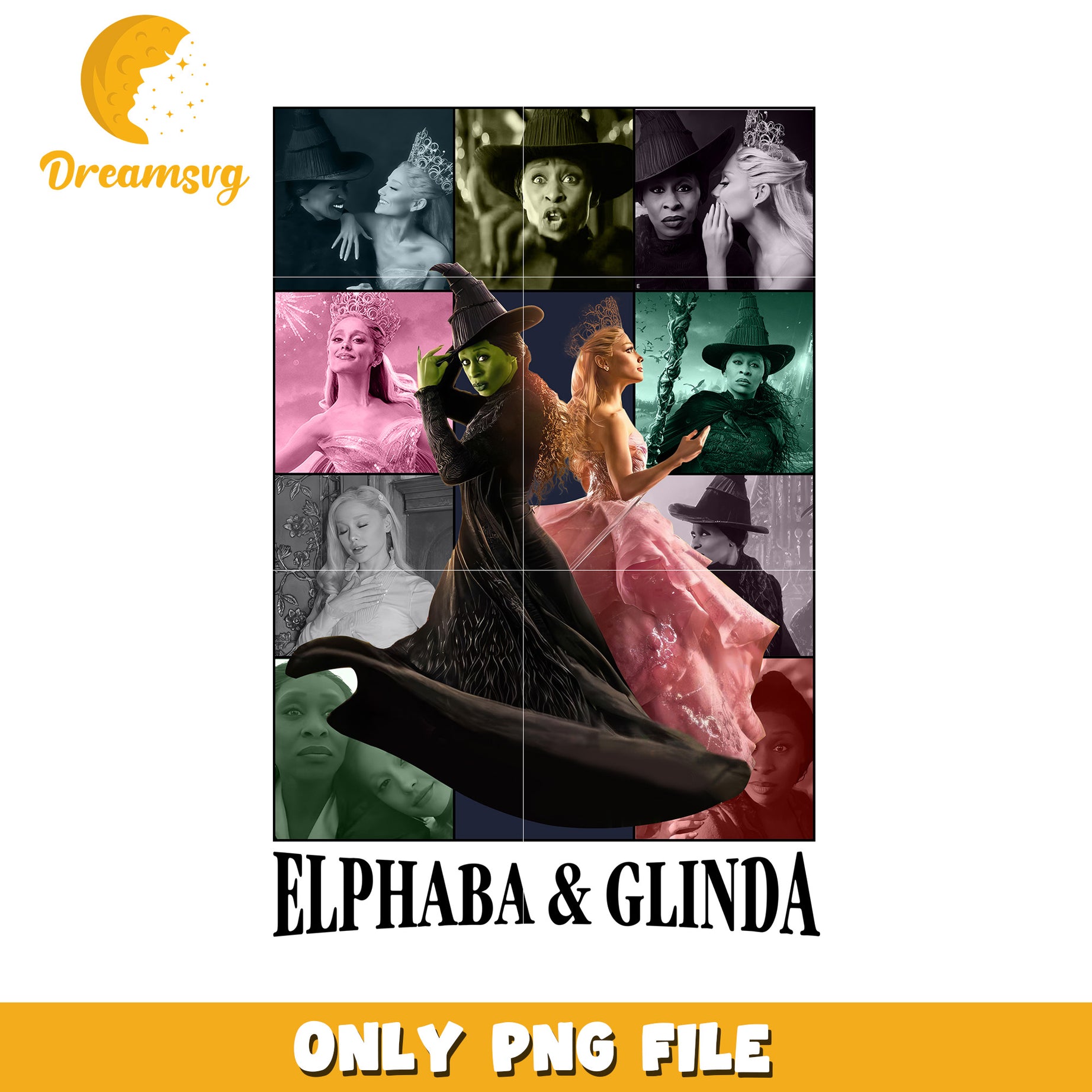 Wicked characters Elphaba and Glinda png, Wicked characters png