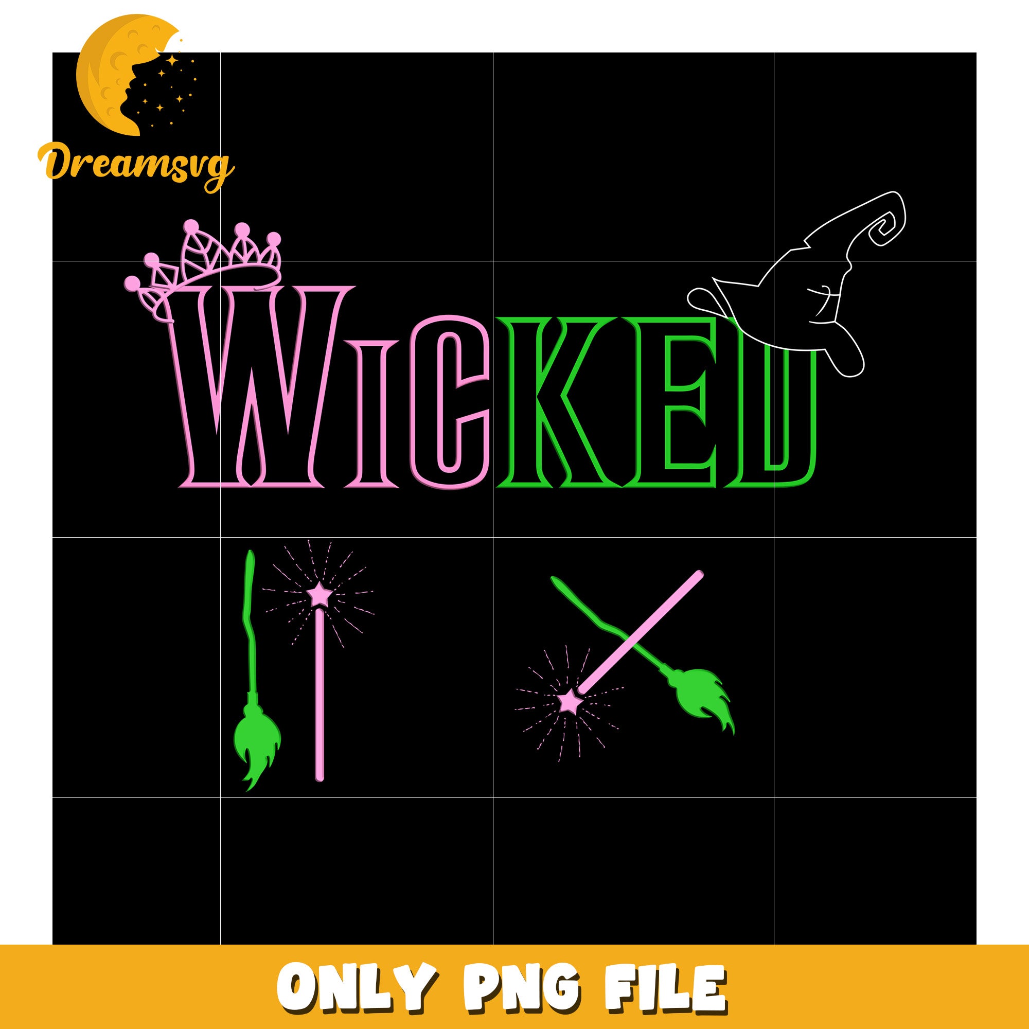 Wicked design png, wicked era png, emerald spell png