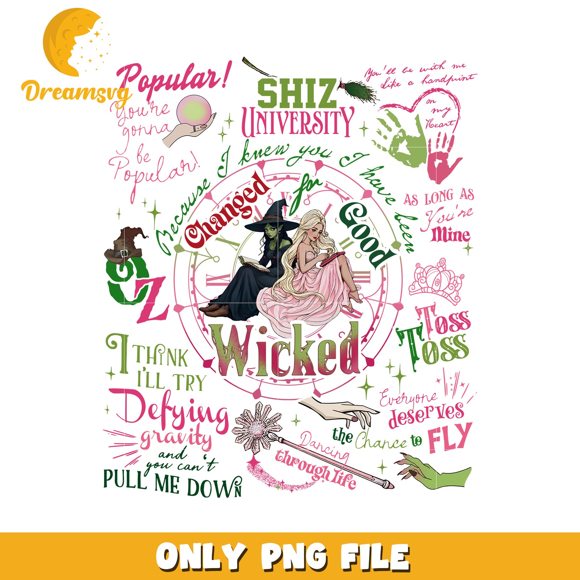 Wicked movie quotes changed for good back png, wicked movies png