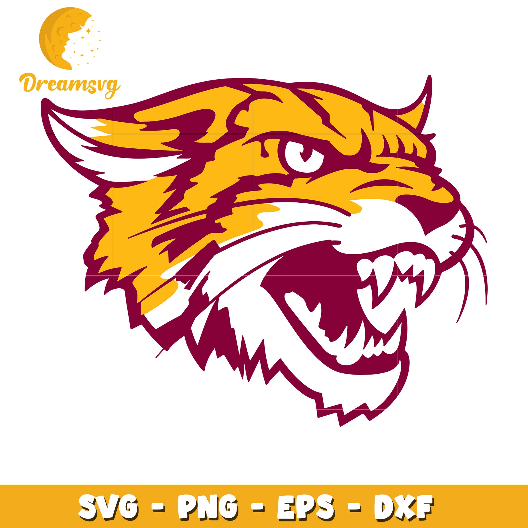 Wildcat Head SVG PNG EPS DXF Cut File