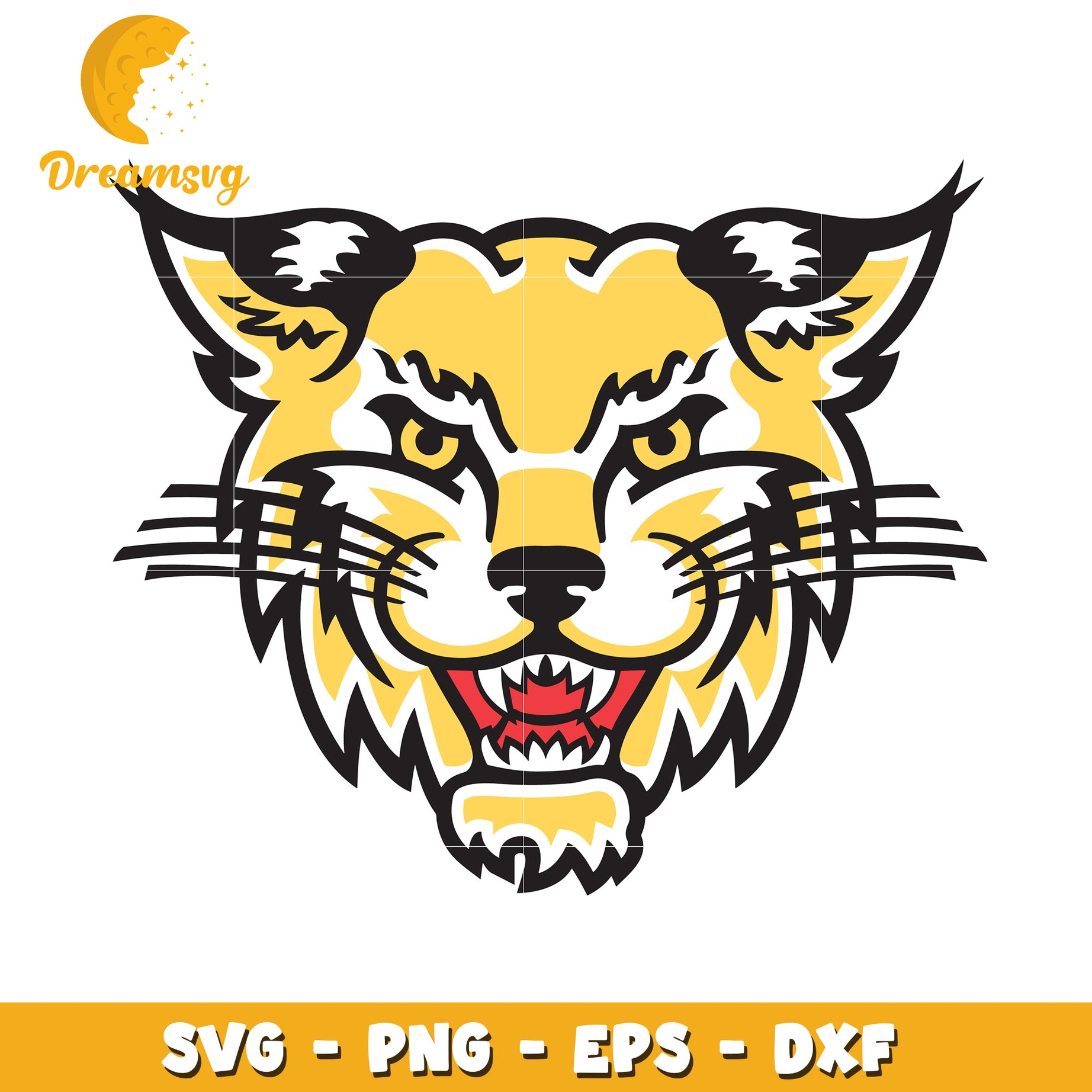 Wildcat Head SVG PNG EPS DXF Cut File