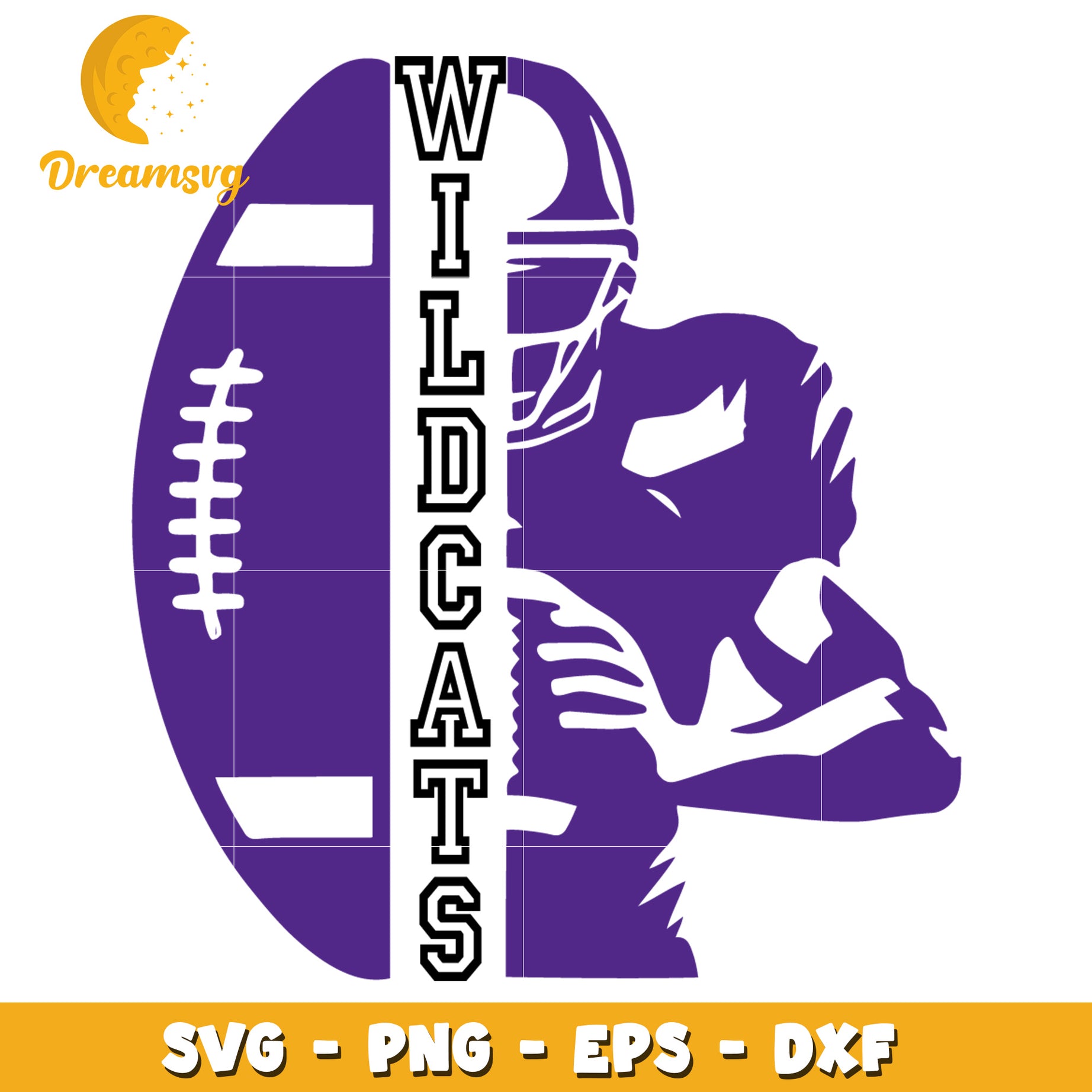 Wildcats Football Player SVG Design for Crafting Projects