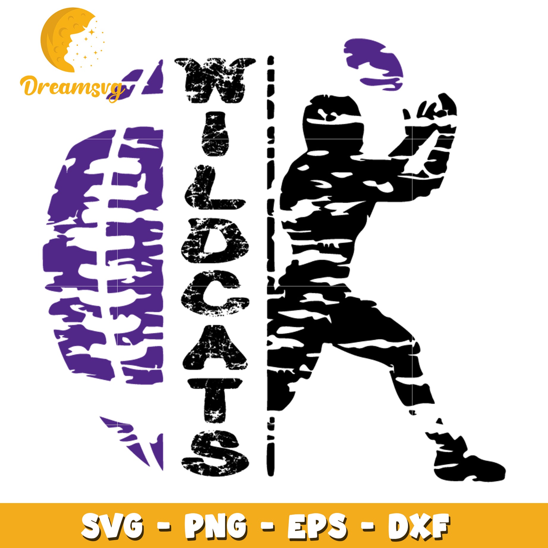 Wildcats Football SVG PNG EPS DXF Cut File