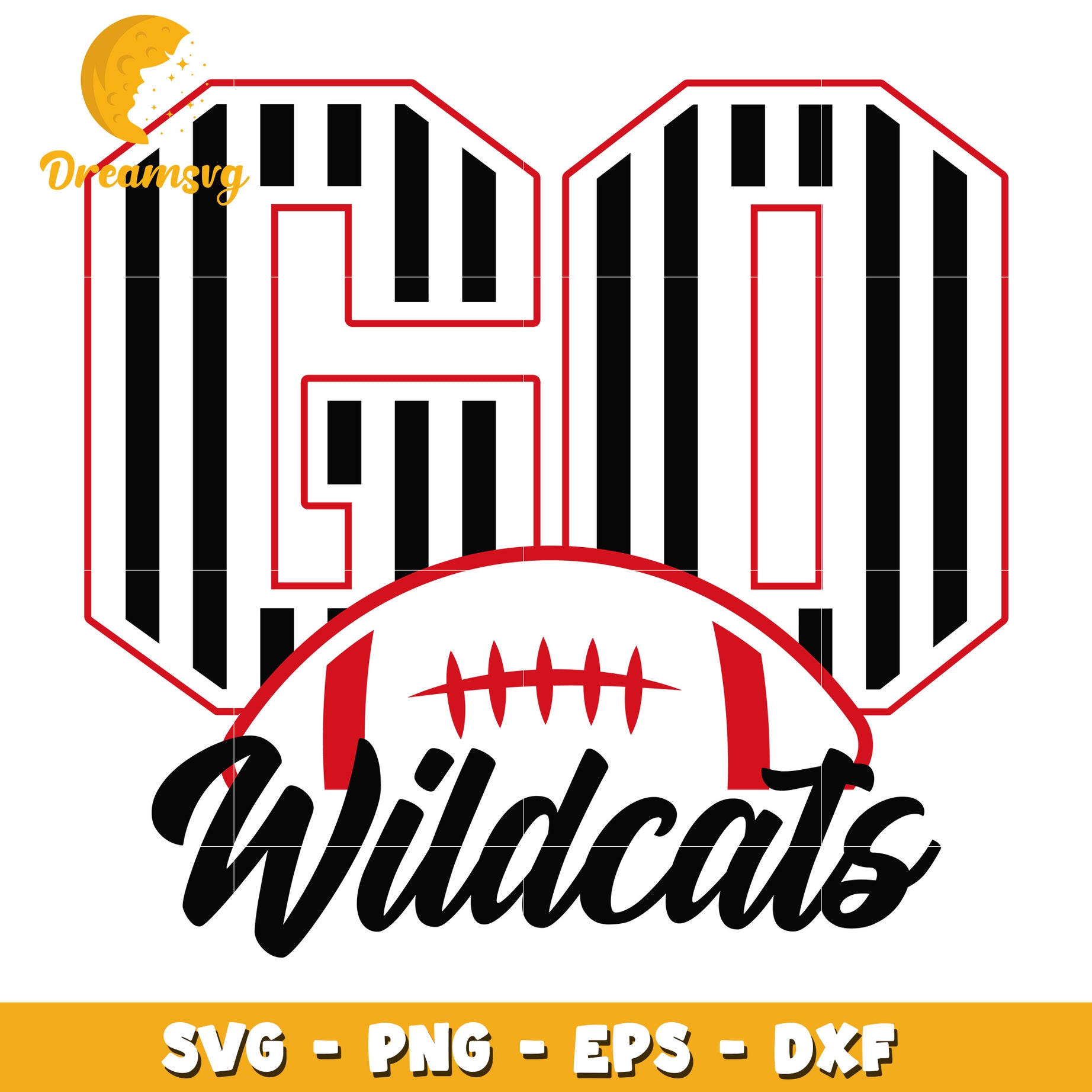 Wildcats Go Football SVG PNG EPS DXF