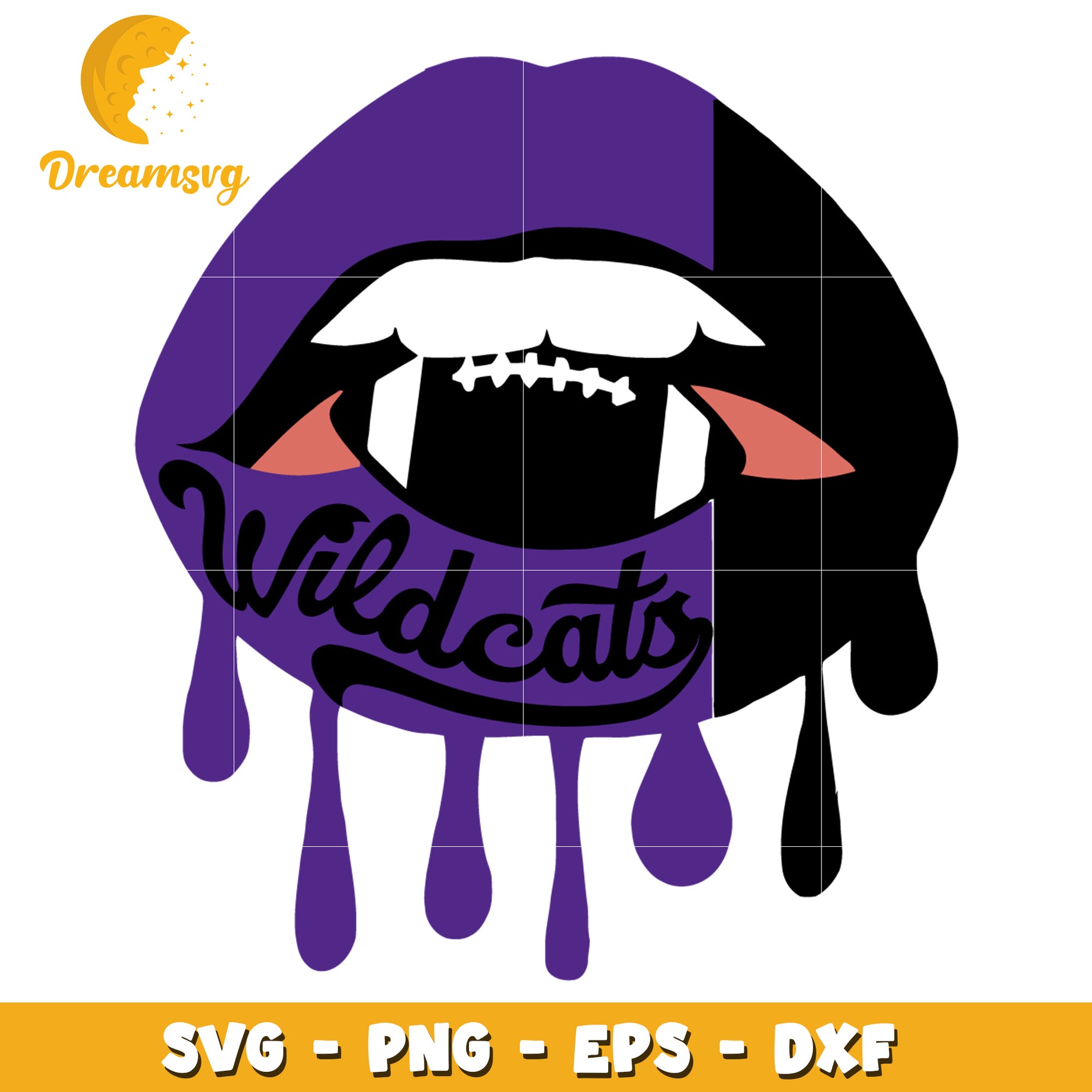 Wildcats Lip SVG Cut File PNG EPS DXF