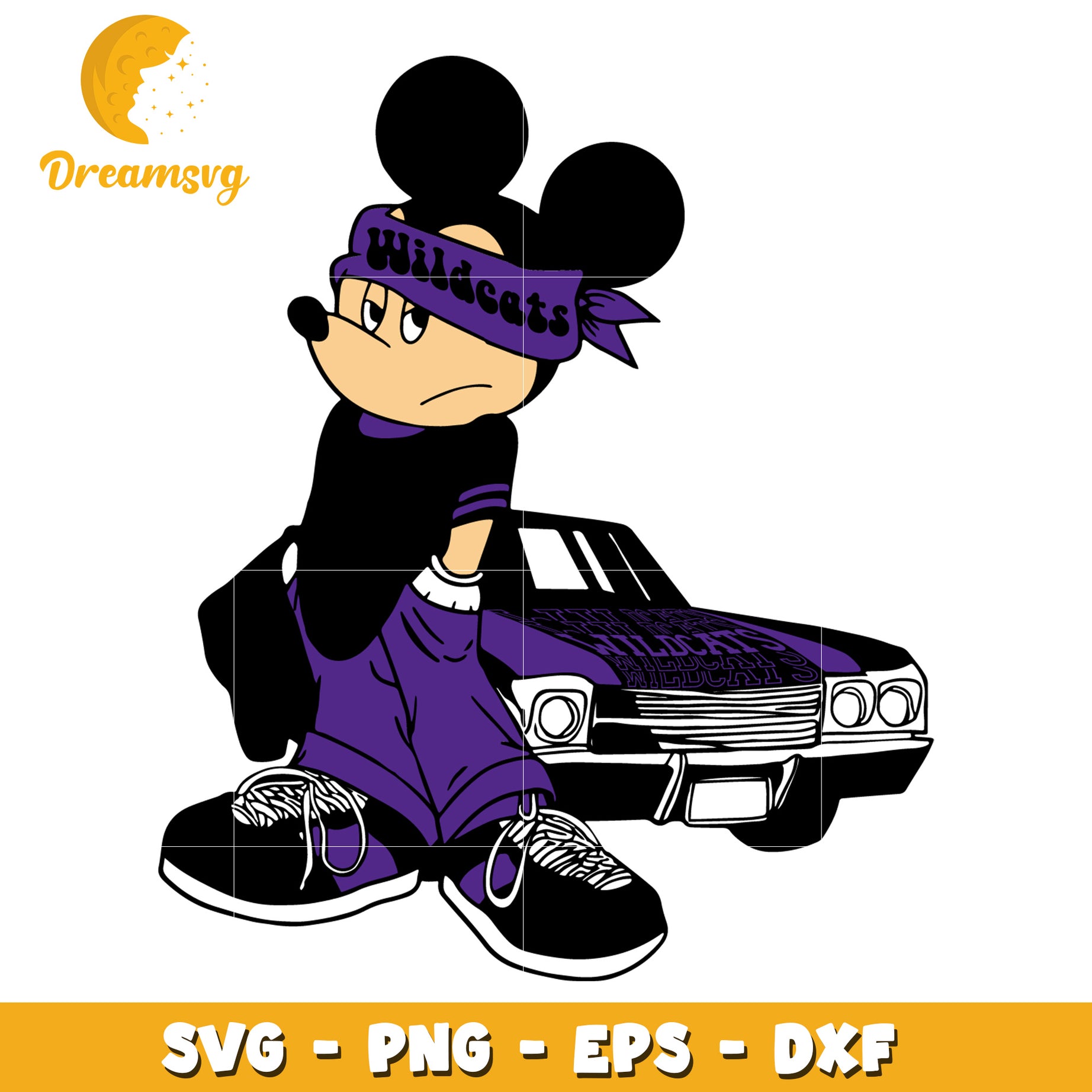 Wildcats Mickey Mouse SVG Cut File