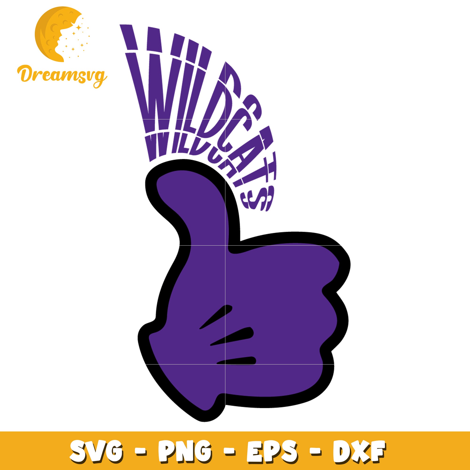 Wildcats Thumbs Up SVG PNG EPS DXF