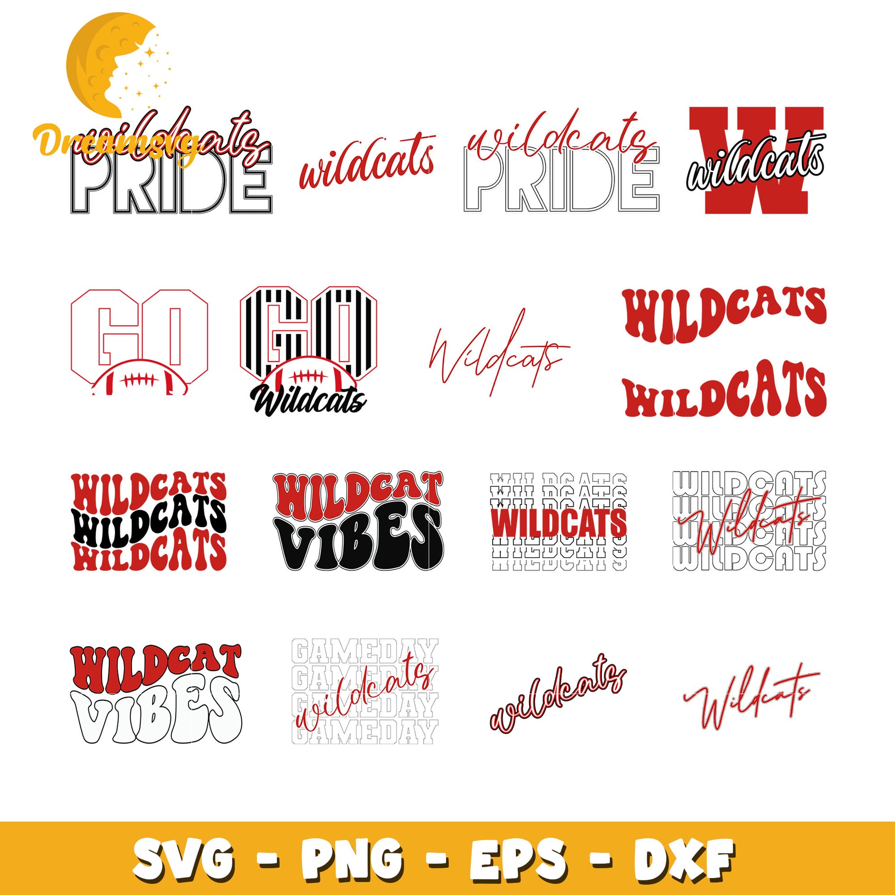 Wildcats vibes logo design bundle svg, wildcats logo​ svg