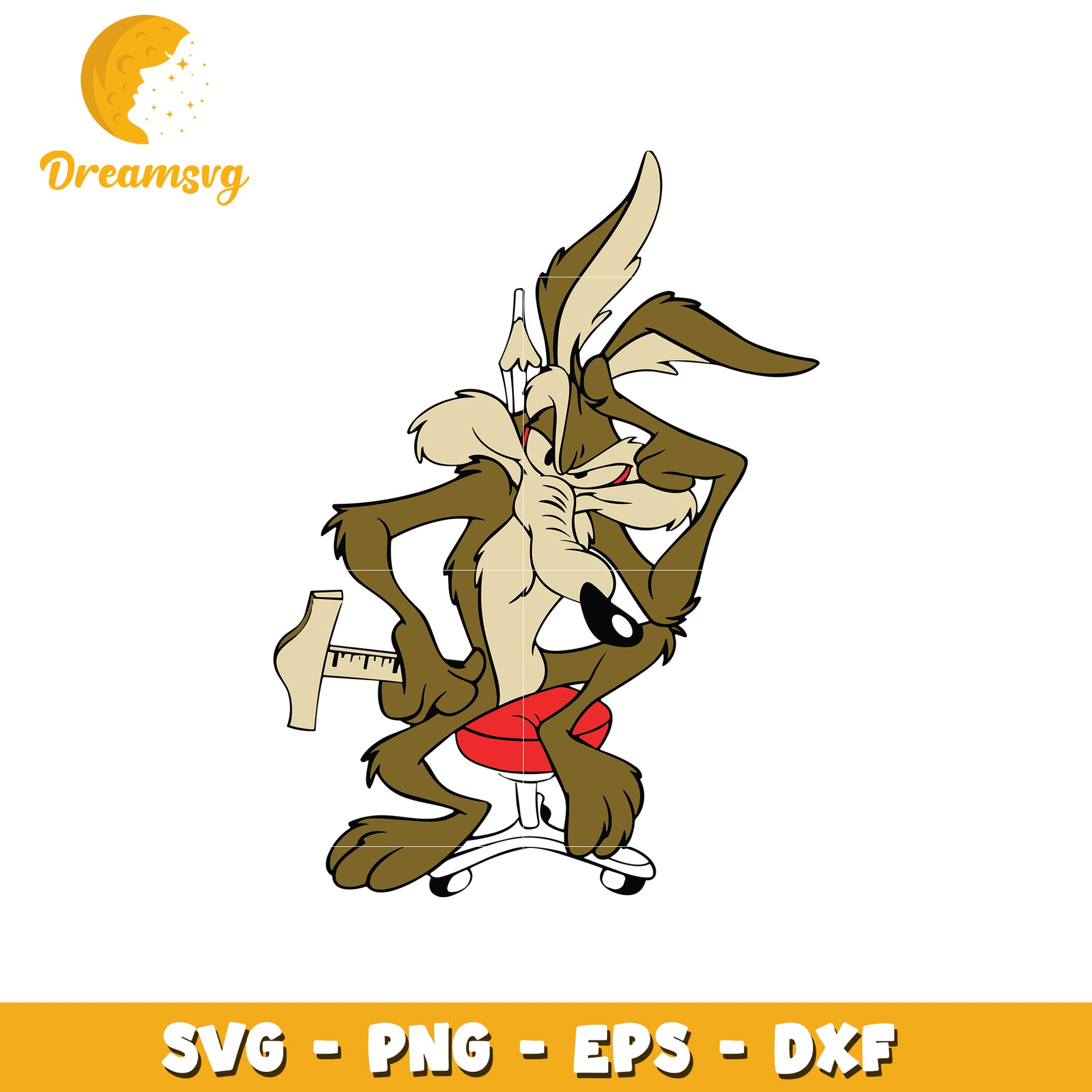 Wile E Coyote SVG PNG EPS DXF Cut File