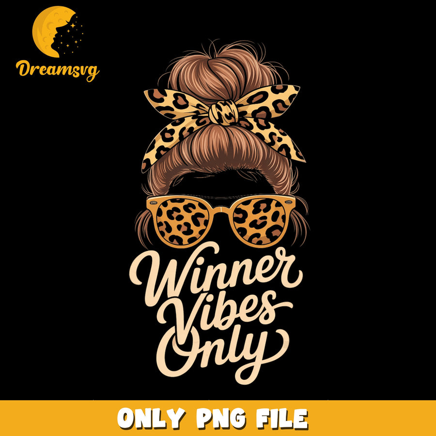 Winner Vibes PNG, Cute Hair Design, Leopard Print PNG