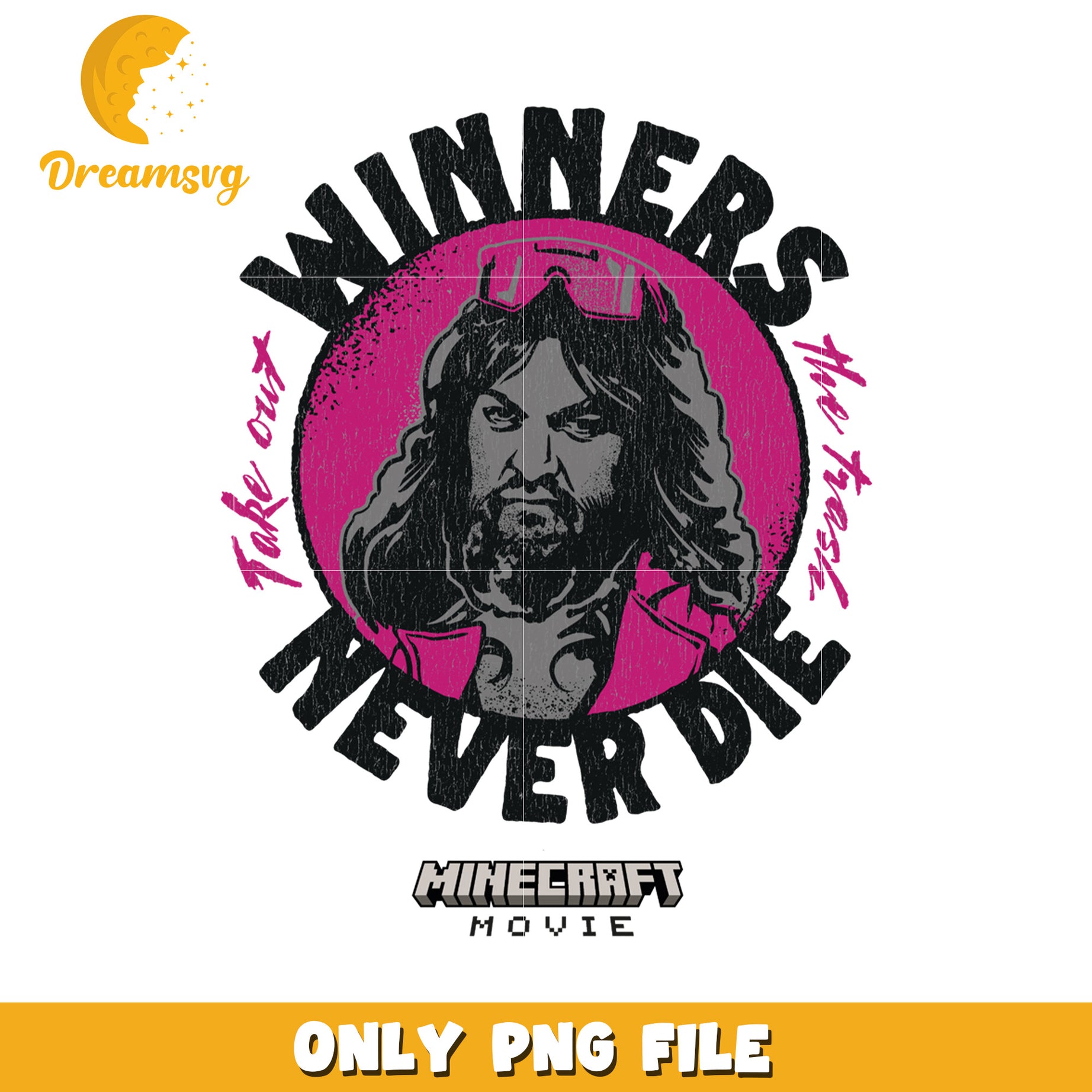 Winners Never Die, Minecraft Movie Design, PNG File Download