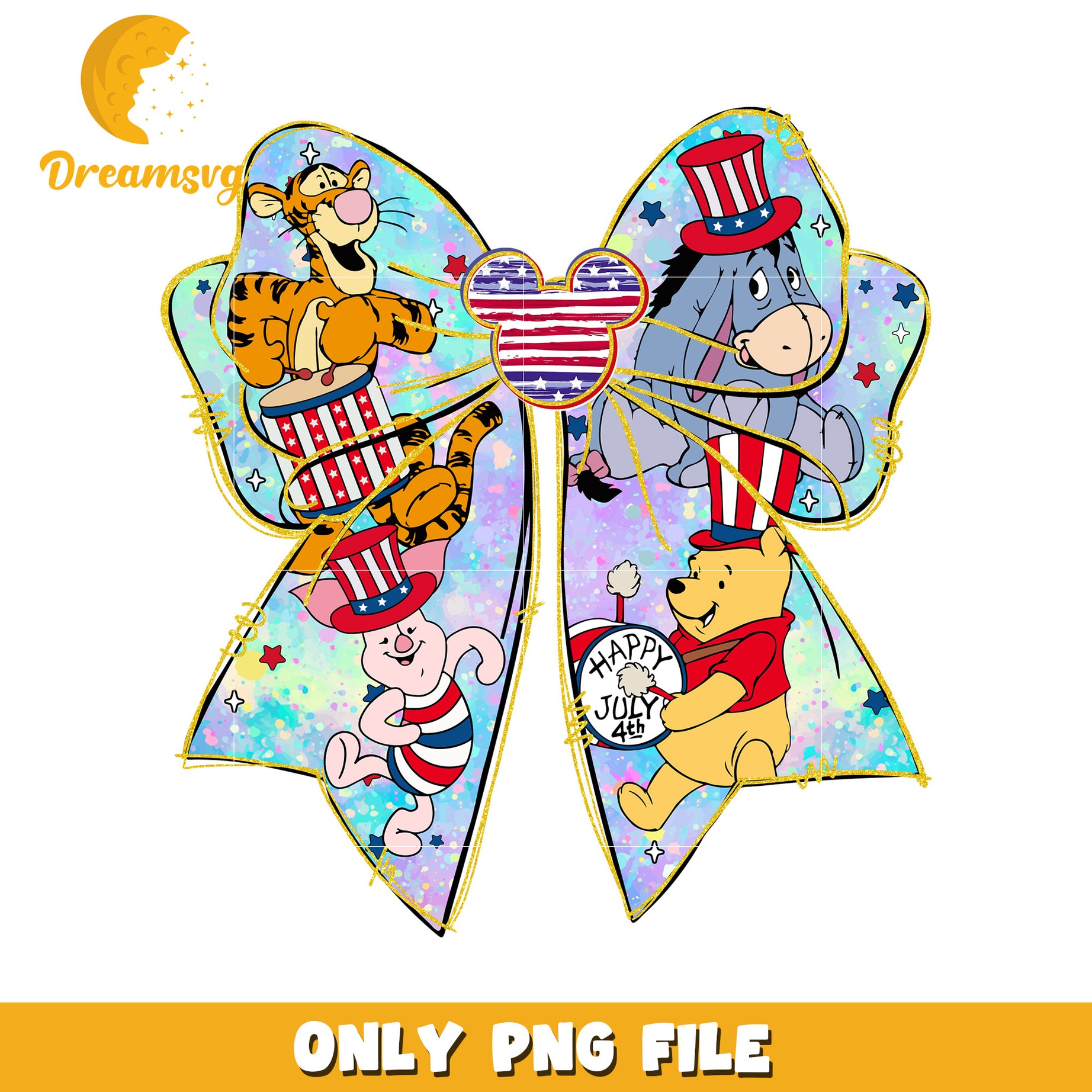 Winne the pooh 4th of july png, winnie the pooh png, 4th of july png