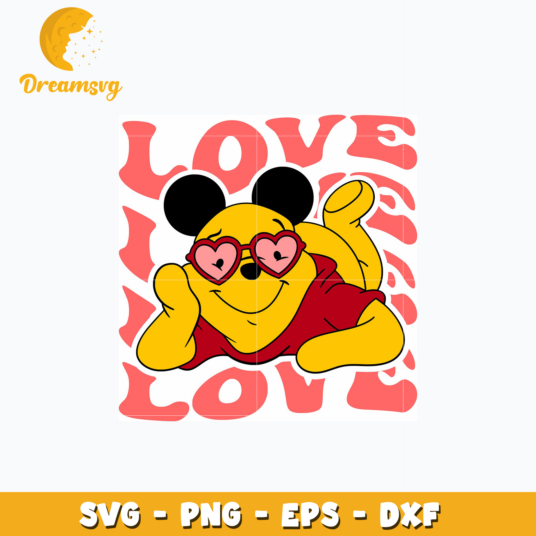 Winnie Pooh Love valentine svg