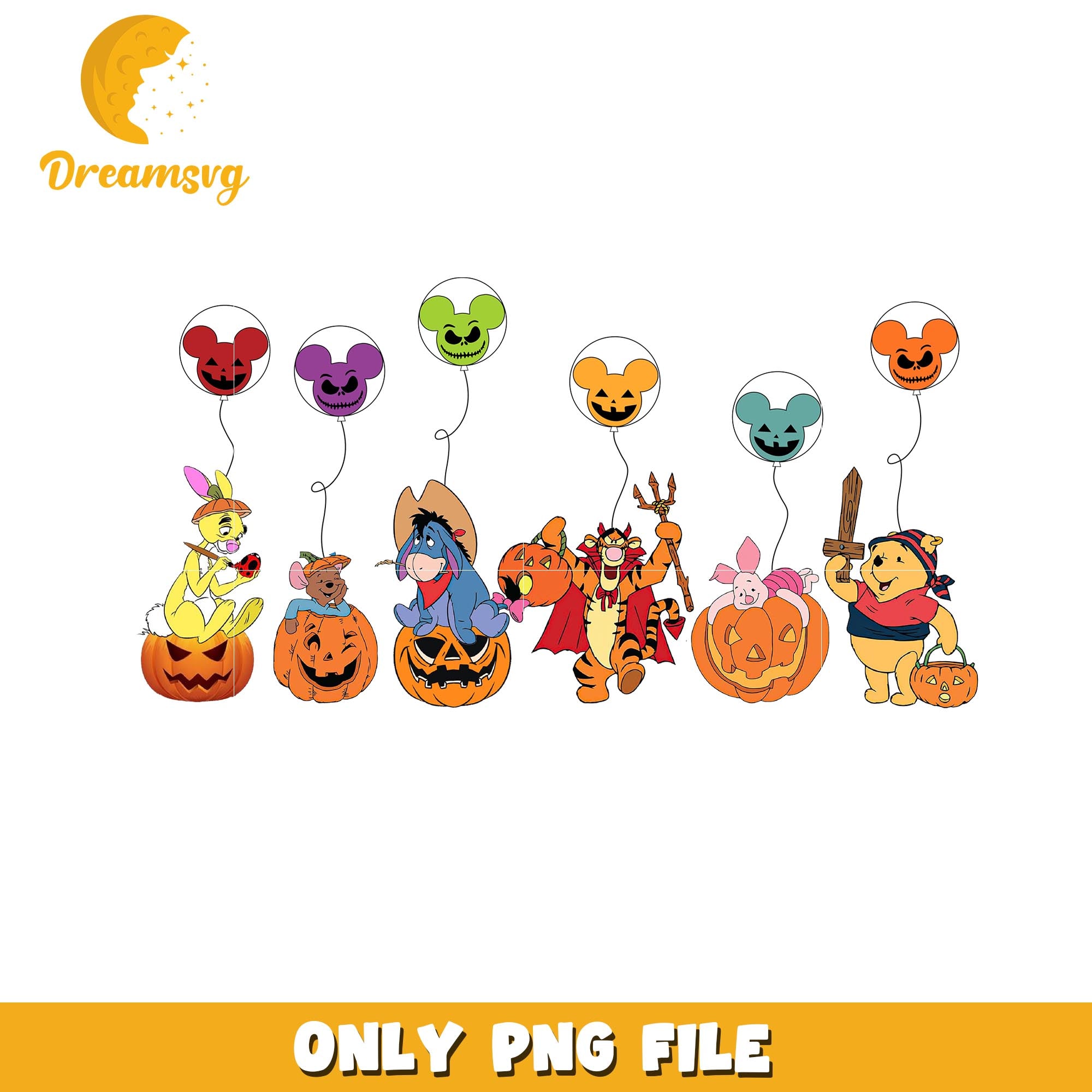 Winnie the pooh happy halloween png, Disney world halloween vibes png