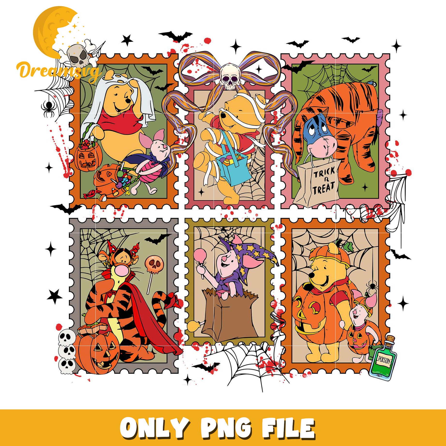 Winnie pooh and tigger png, halloween cartoons​ png, halloween movies​ png