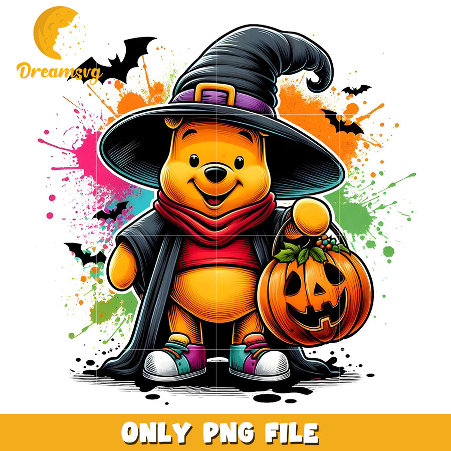 Winnie pooh trick or treat png, trick oe treat png, halloween era png