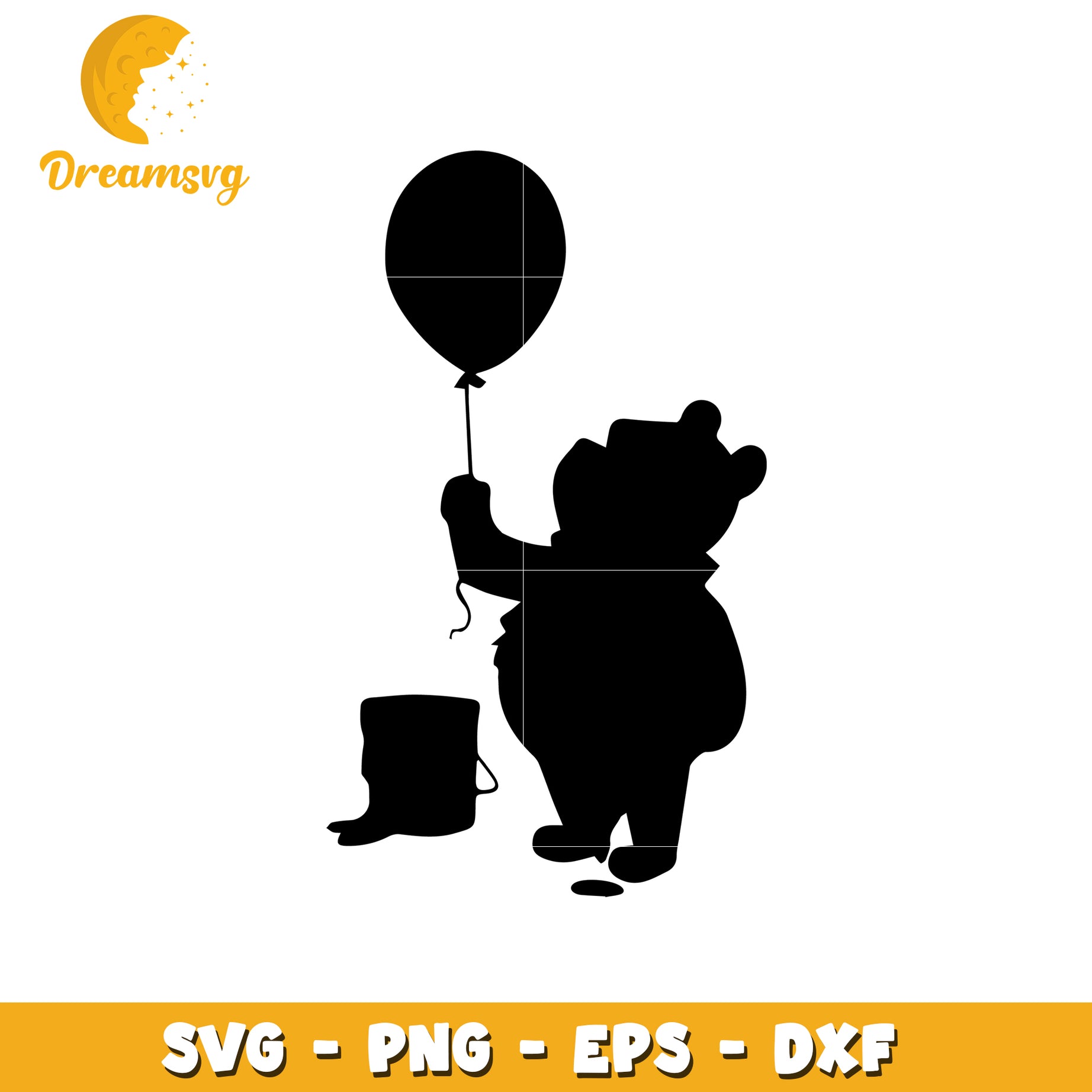 Winnie the Pooh Balloon SVG Cut File