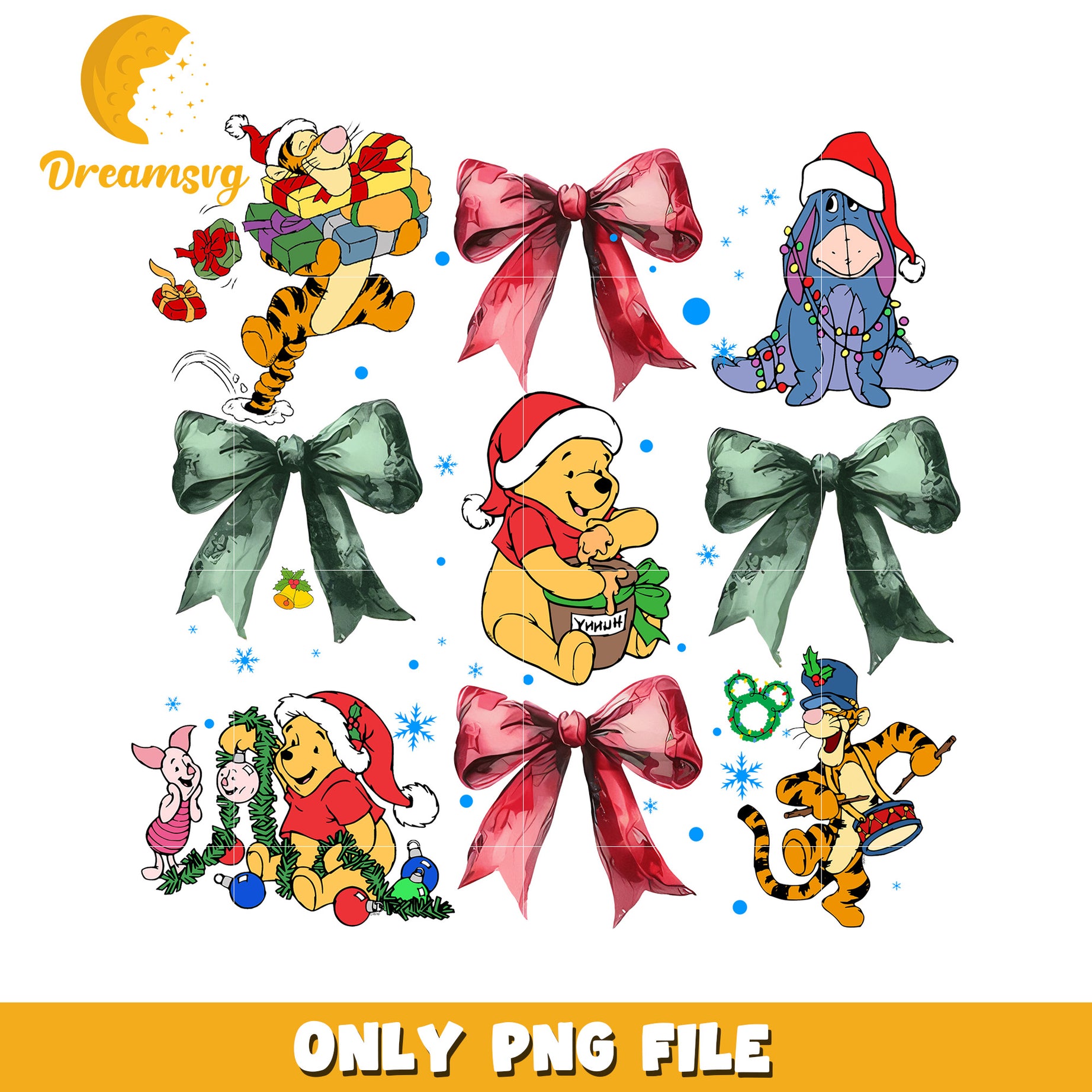 Winnie the Pooh Christmas PNG Bundle