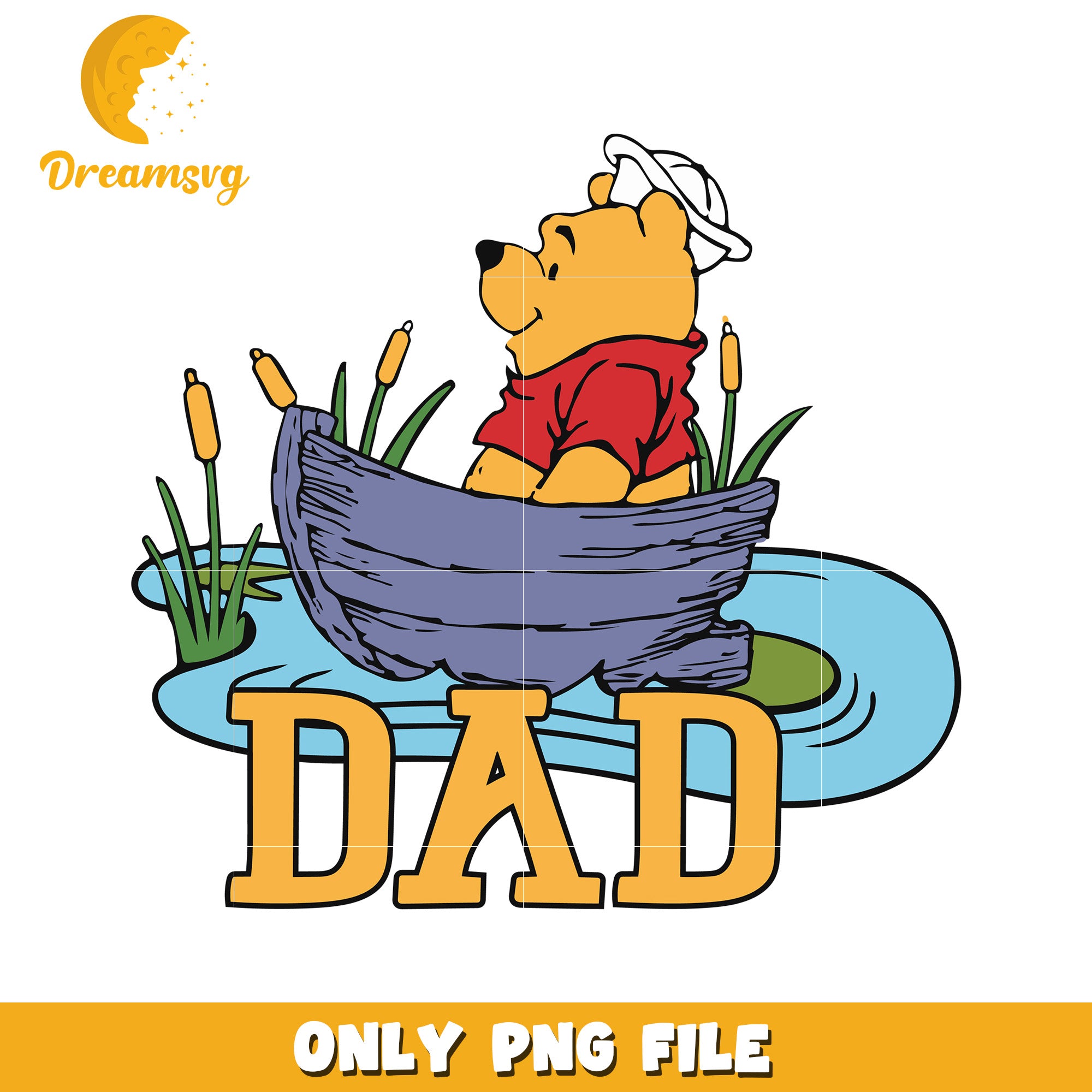 Winnie the Pooh Dad PNG Design for Father's Day Gift