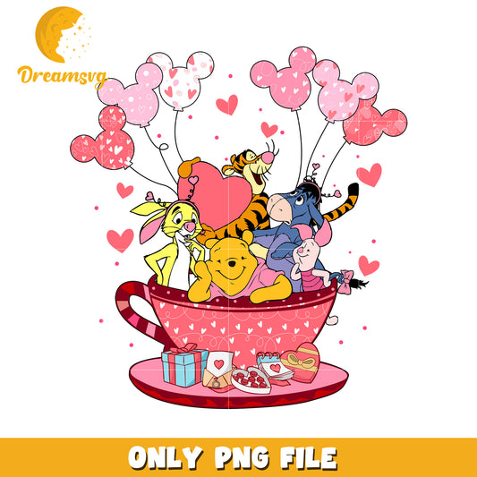 Winnie the Pooh Friendship Cup Valentine PNG Artwork File