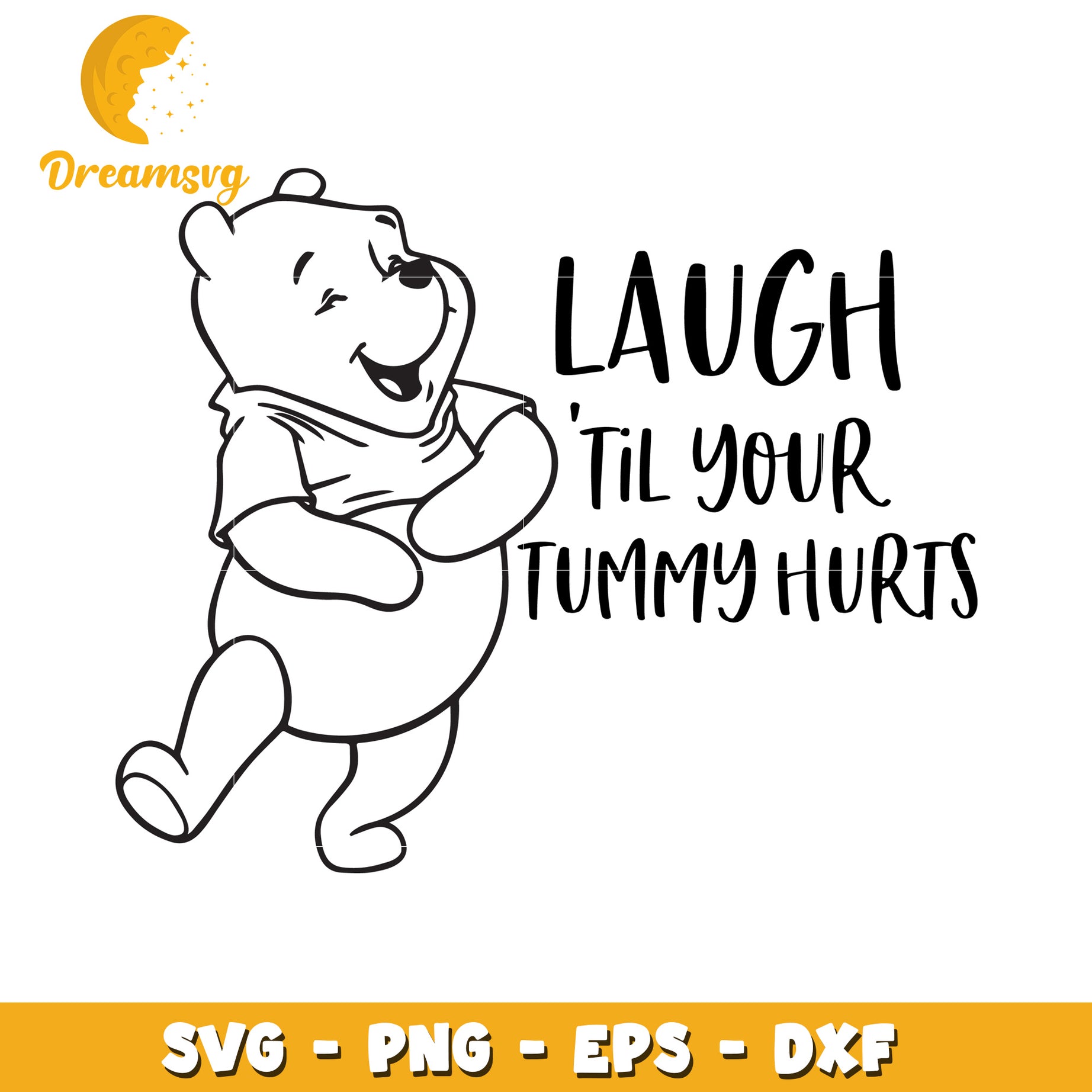 Winnie the Pooh Laugh SVG Cut File