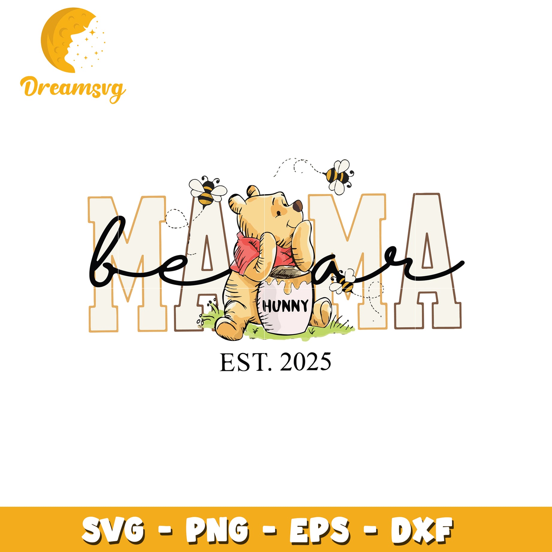 Winnie the Pooh Mama SVG Cut File