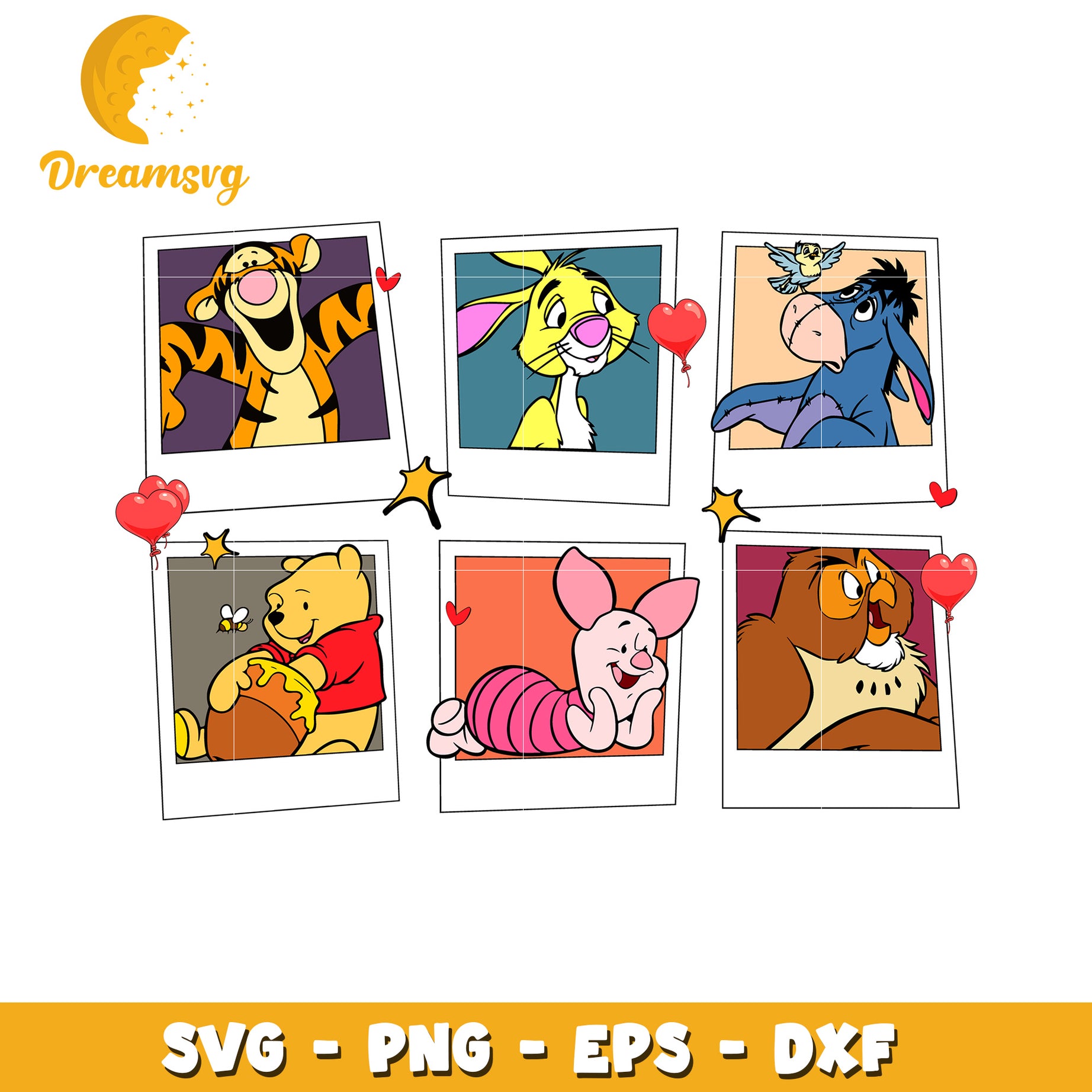 Winnie the Pooh SVG Bundle PNG EPS DXF