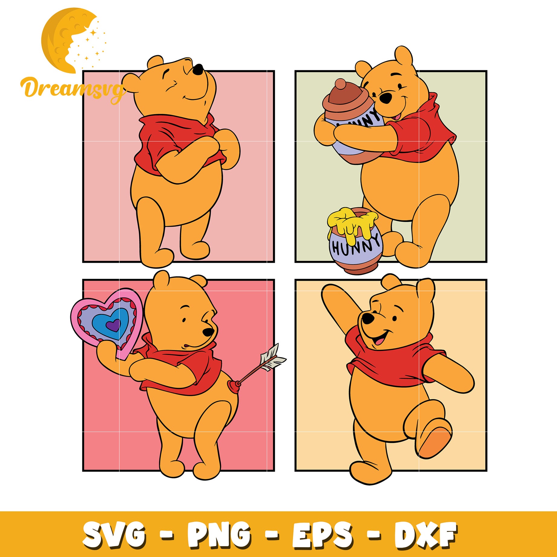 Winnie the Pooh Valentine SVG Bundle