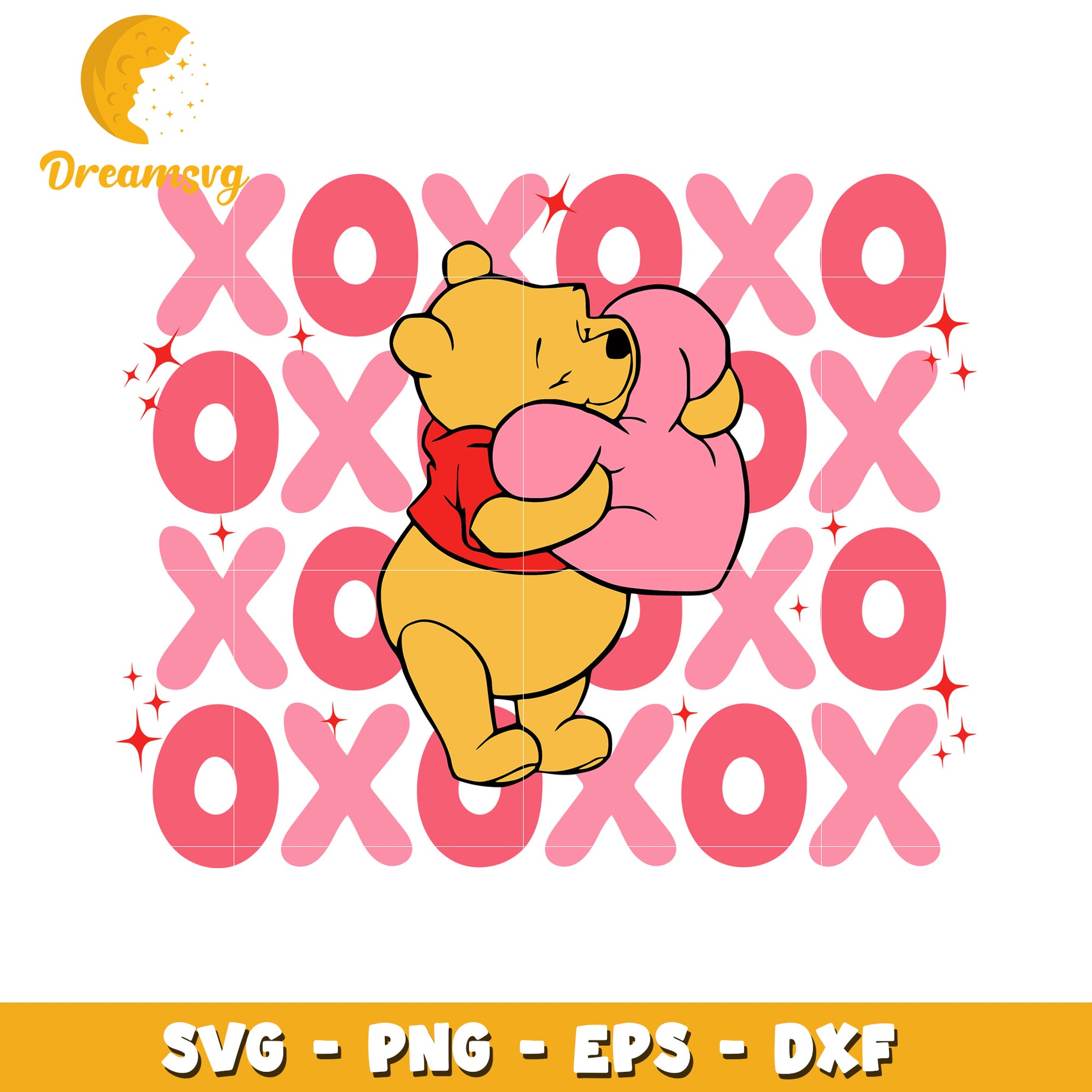 Winnie the Pooh Valentine SVG Cut File