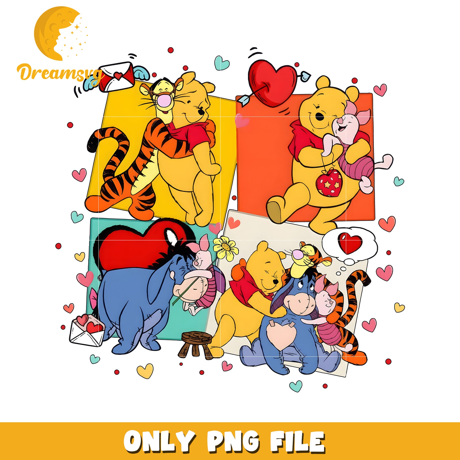 Winnie the Pooh Valentines PNG