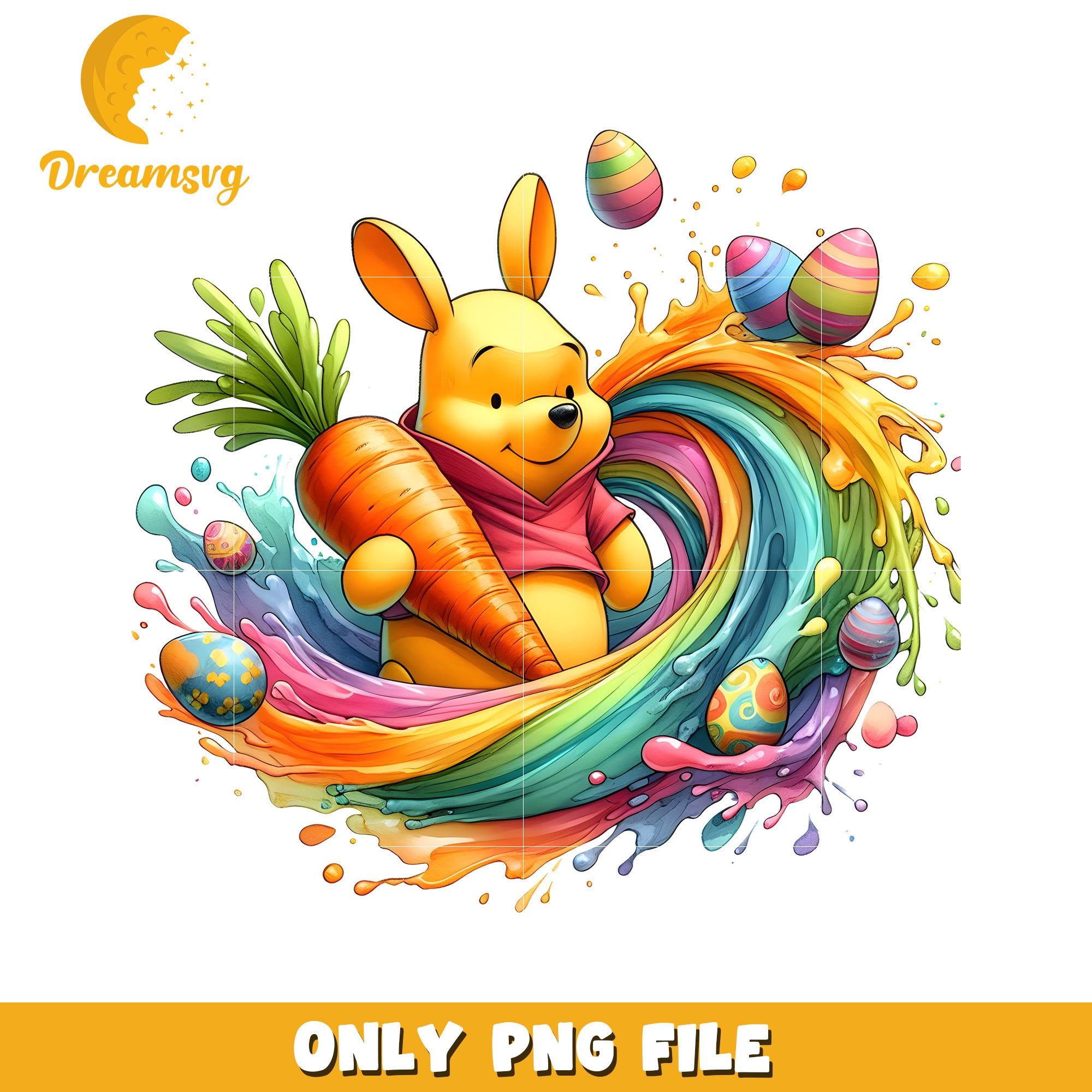 Winnie the pooh and carrot png, easter day png, disney easter png