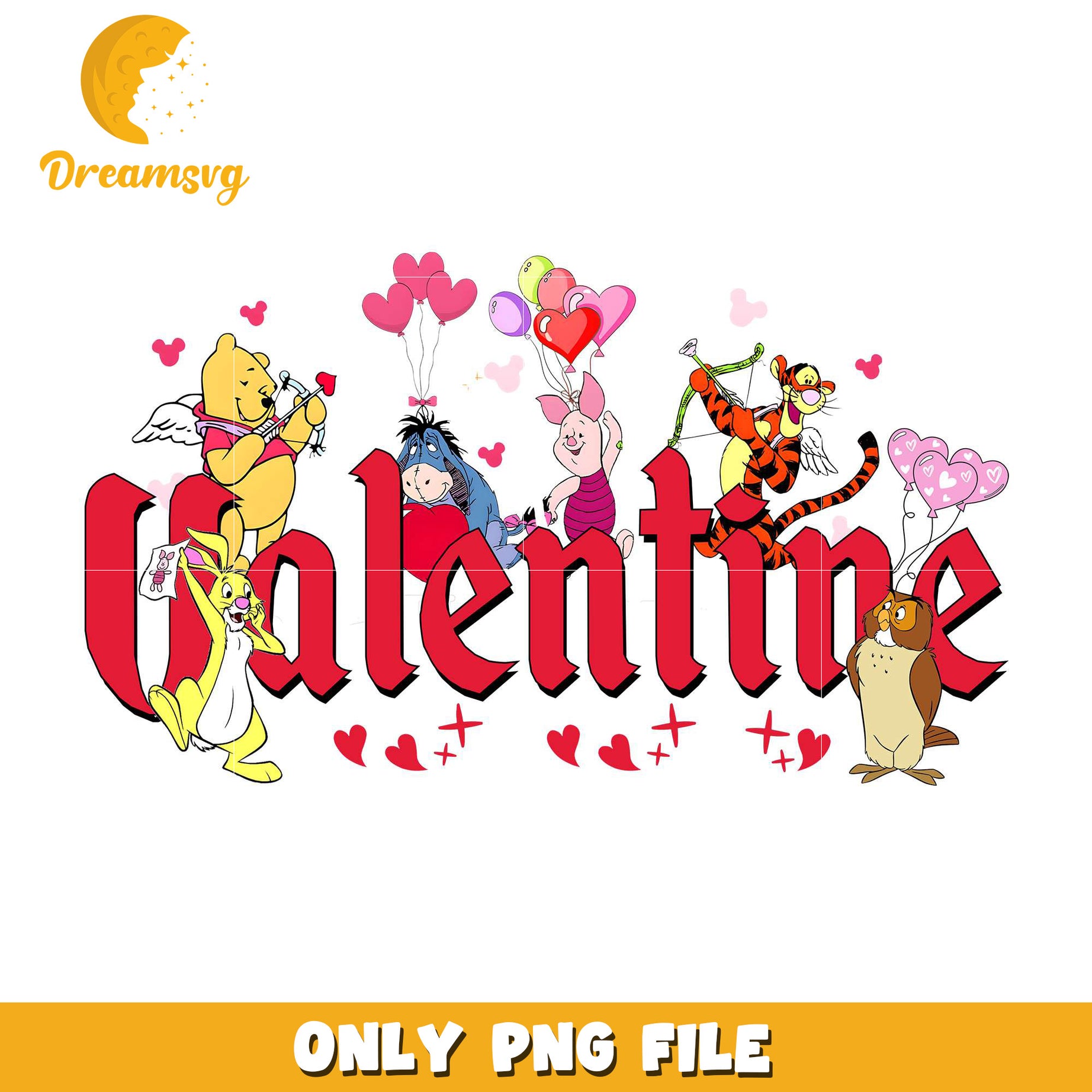 Winnie the pooh and friends valentine png, valentine png