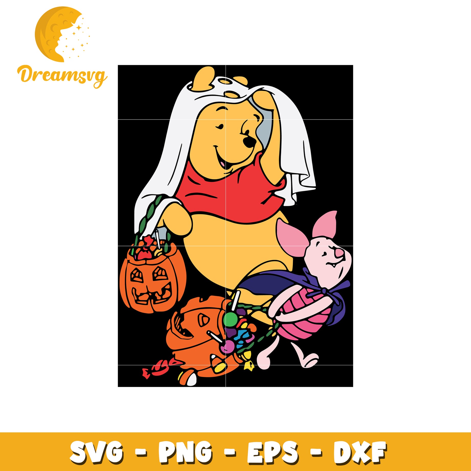 Winnie the pooh and piglet halloween svg, disney halloween svg