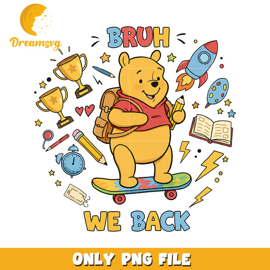 Winnie the pooh bruh we back png, disney cartoons png, disney characters png