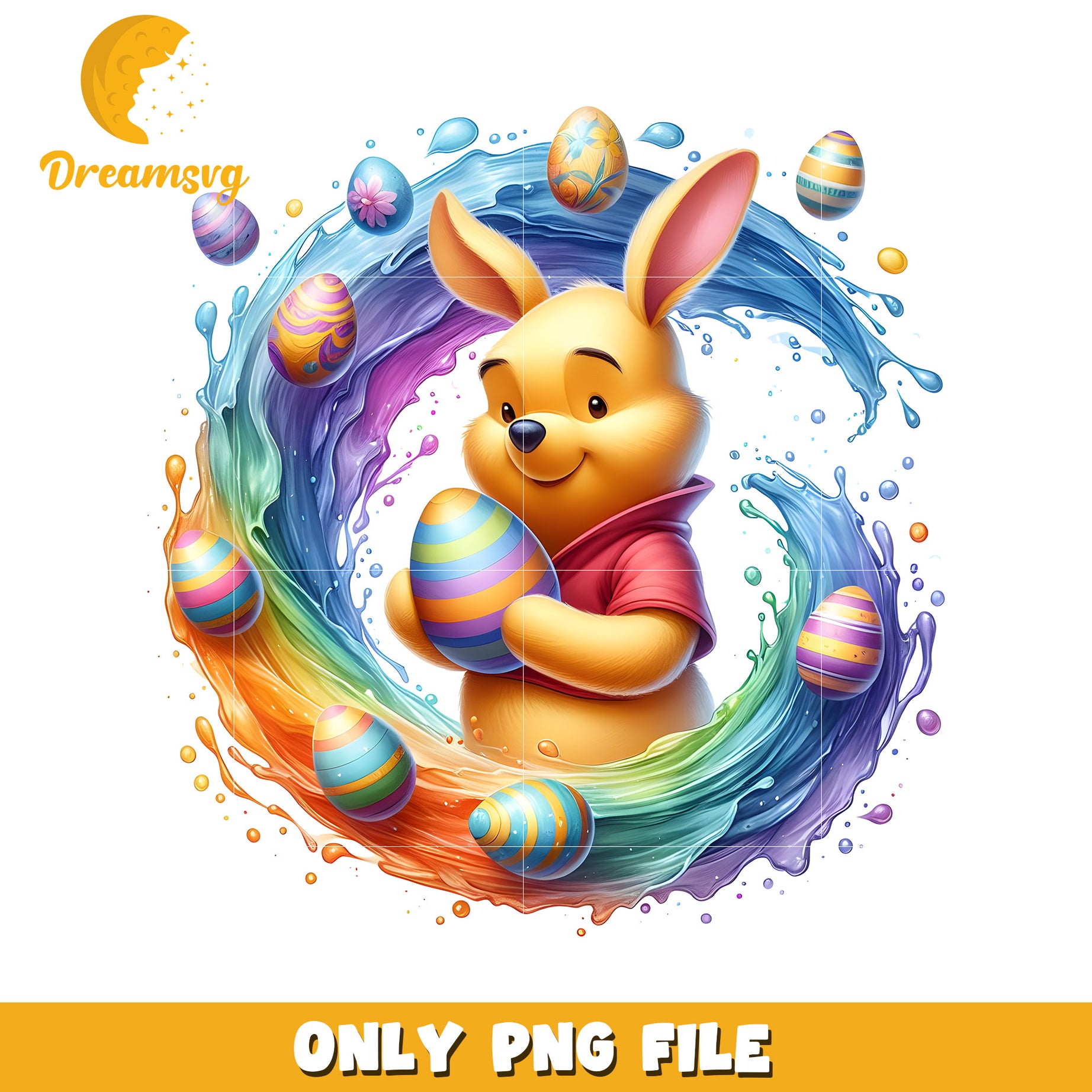 Winnie the pooh bunny easter eggs png, easter bunny png