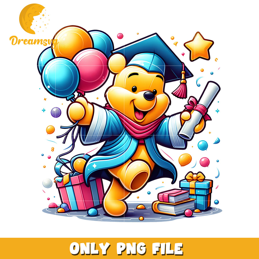 Winnie the pooh graduation png, disney graduation​  png, disney characters png