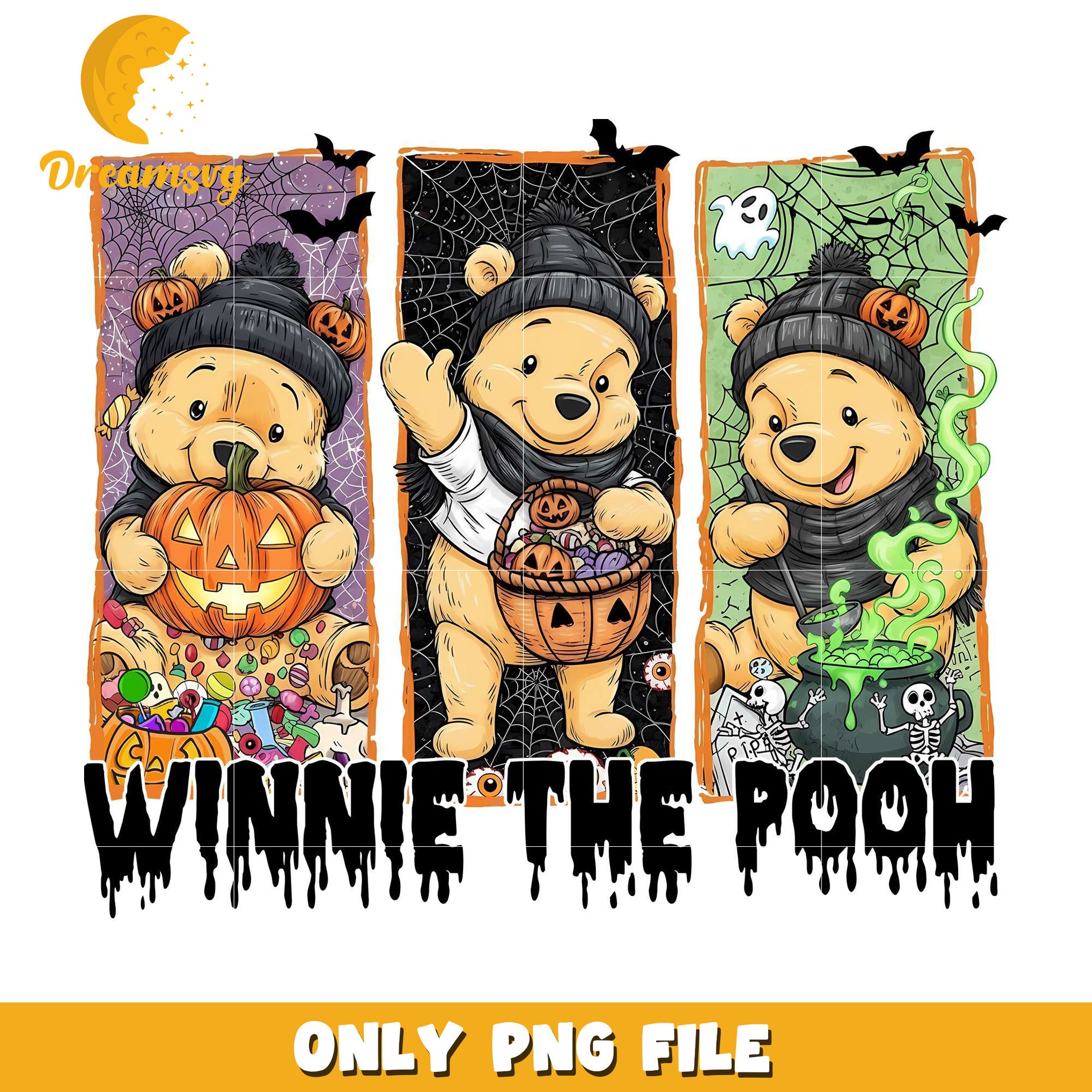 Winnie the pooh halloween png, halloween eve​​ png, halloween ends​ png