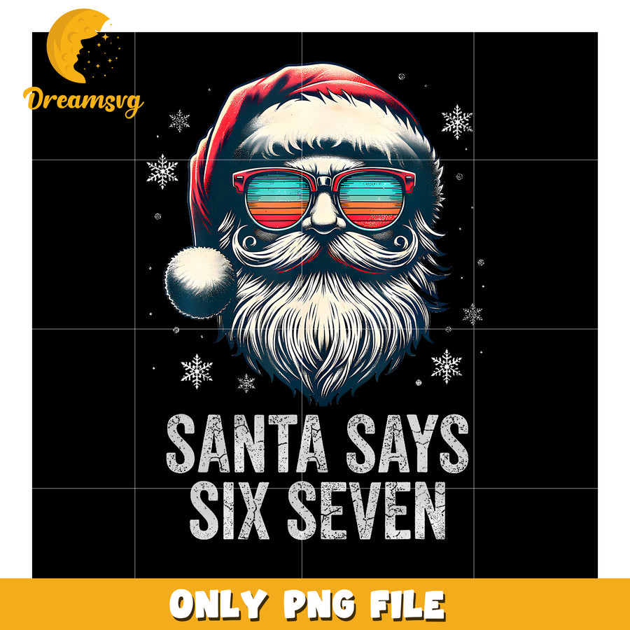 Winter santa says six seven png, meme edit png, sixseven core png