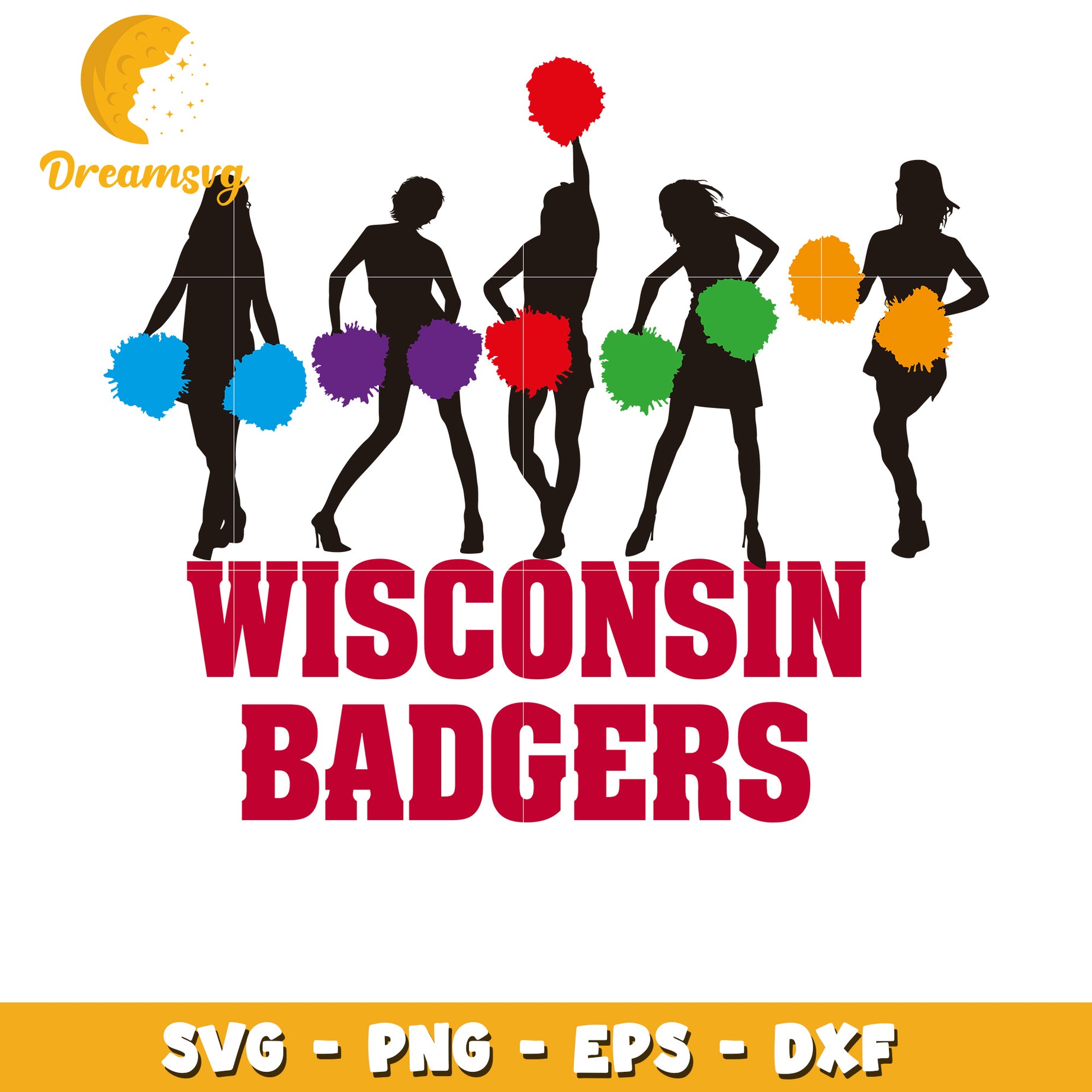 Wisconsin Badgers Cheerleaders SVG PNG EPS DXF