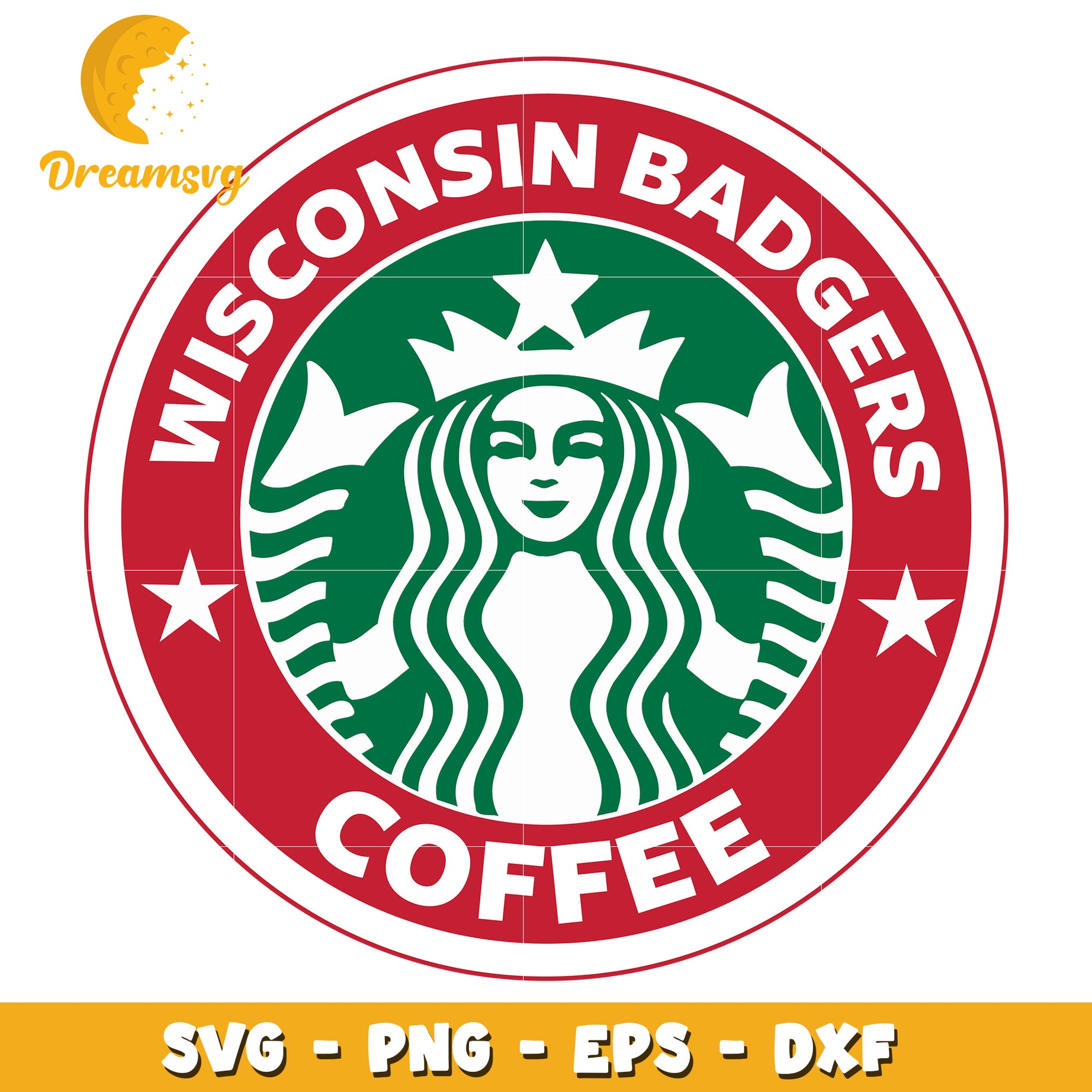 Wisconsin Badgers Coffee Logo SVG Design for Crafts and More