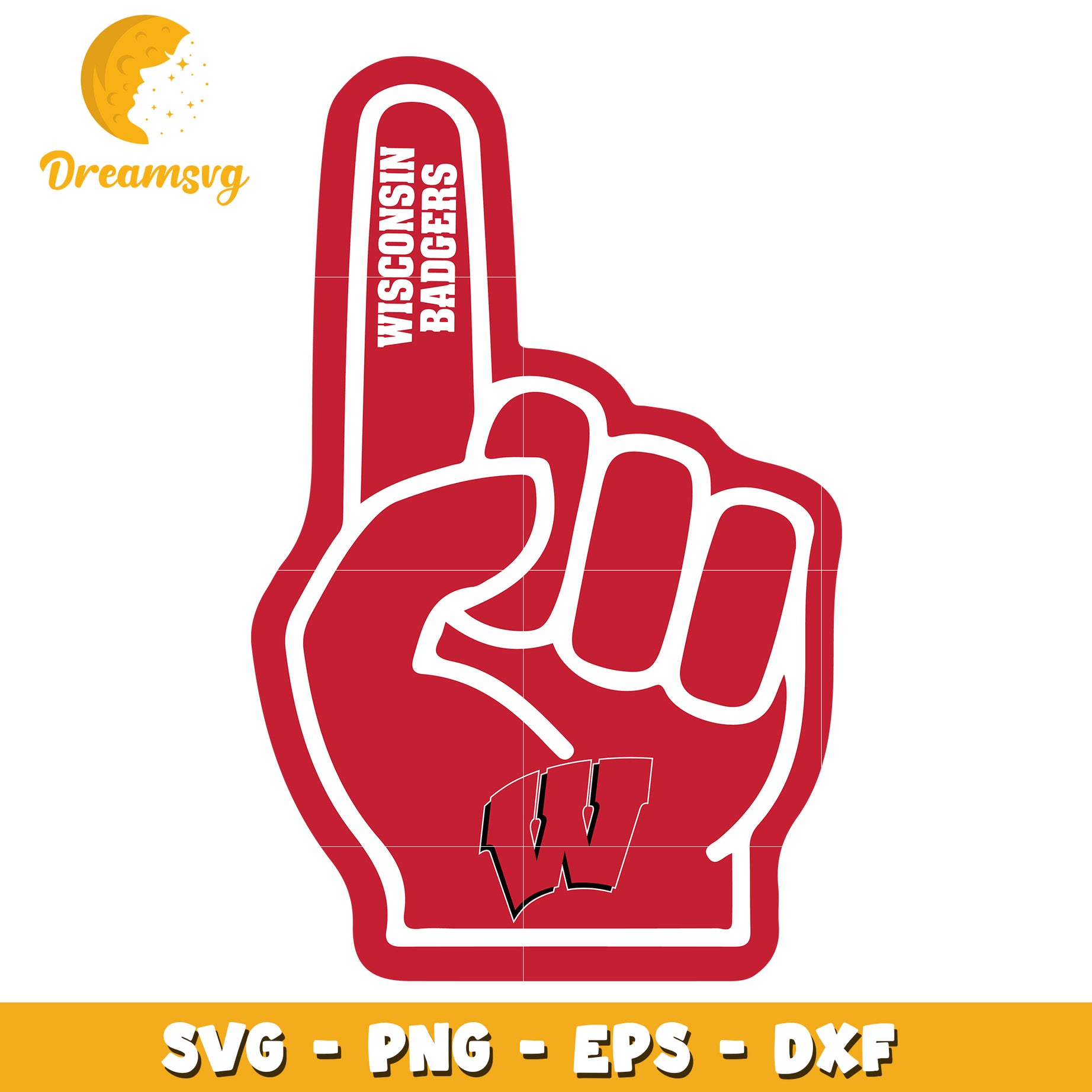 Wisconsin Badgers Foam Finger SVG