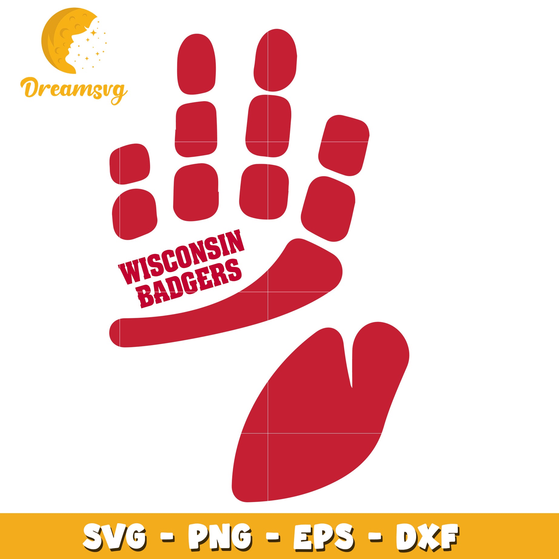 Wisconsin Badgers Hand SVG PNG EPS DXF