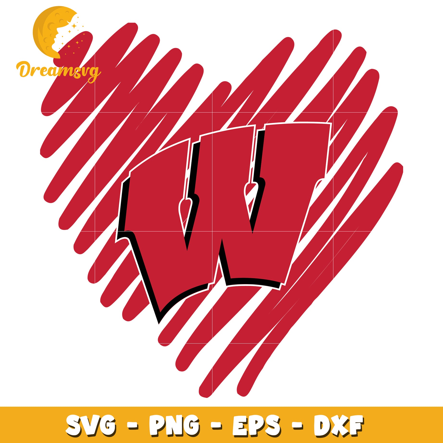 Wisconsin Badgers Heart SVG Graphic for Crafting Projects