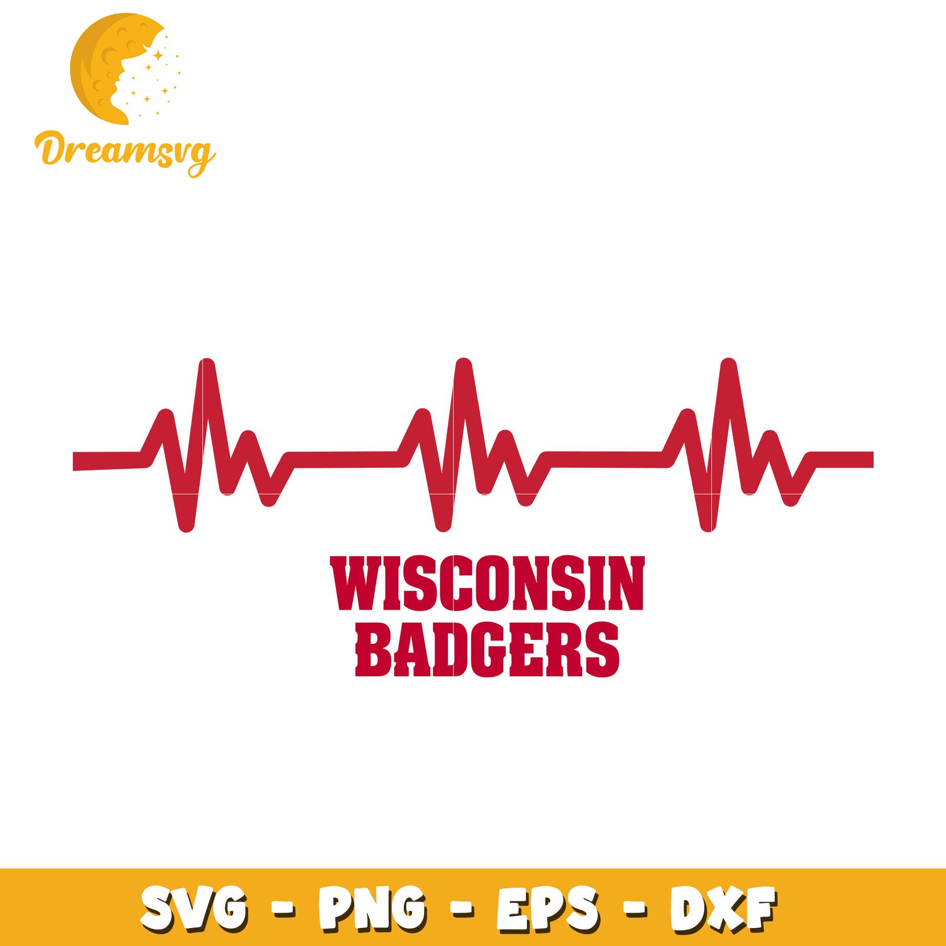 Wisconsin Badgers Heartbeat SVG Design for Sports Fans and Crafts